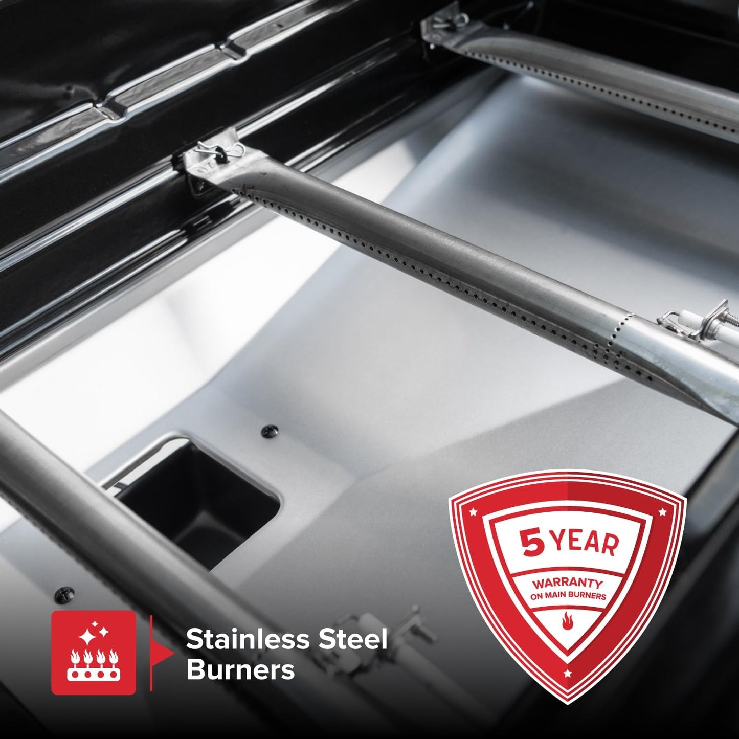 Nexgrill 3-Burner Propane Gas Grill with Side Burner, 52,000BTUs, 418 SQ. In. Cooking Space, BBQ Grill with Durable Steel Lid & Control Panel for Outdoor Cooking, Patios, and More - 720-0925S