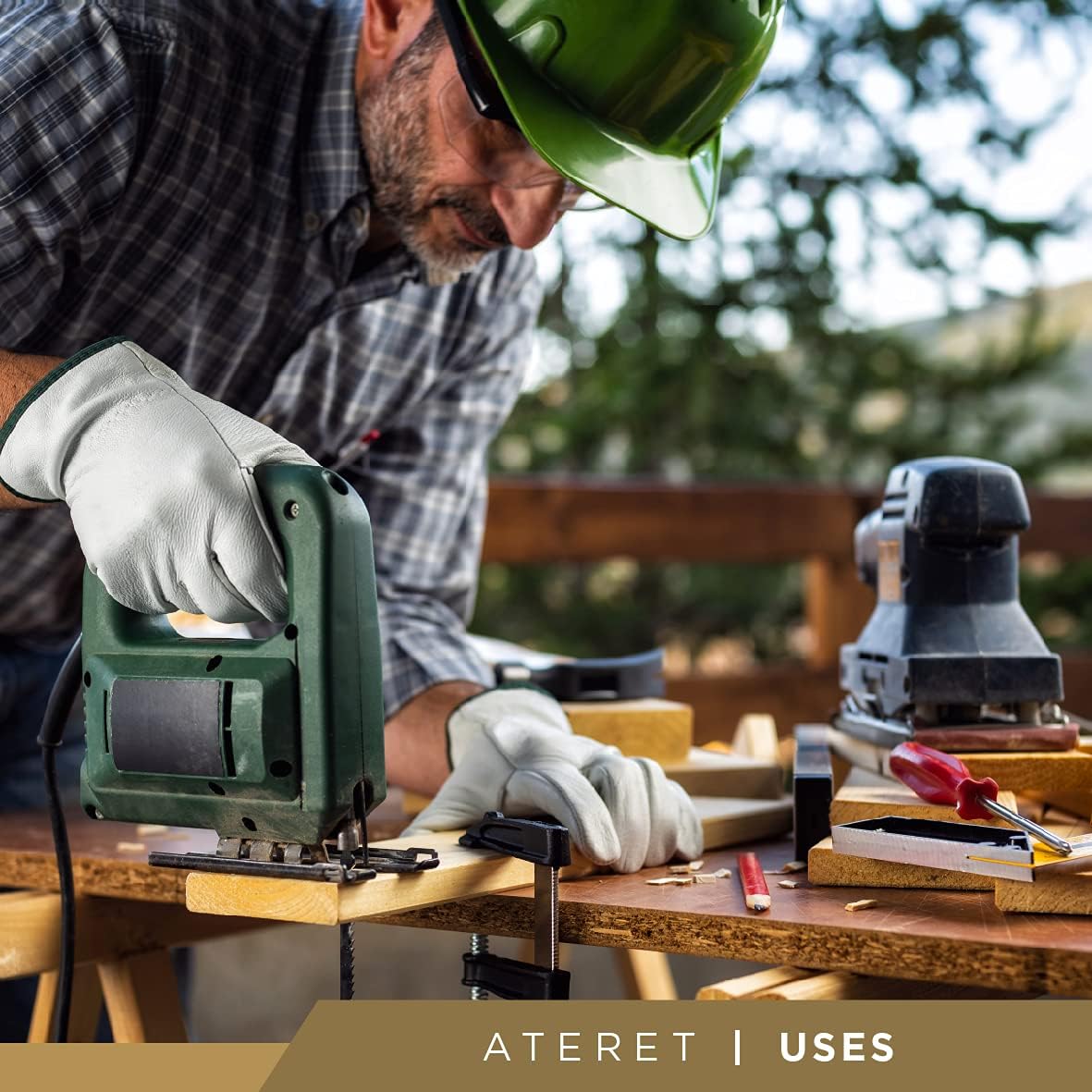 ATERET 120 Pairs Small Heavy Duty Durable Cowhide Leather Work Gloves I Driver Gloves for Truck Driving, Warehouse, Gardening, Farming