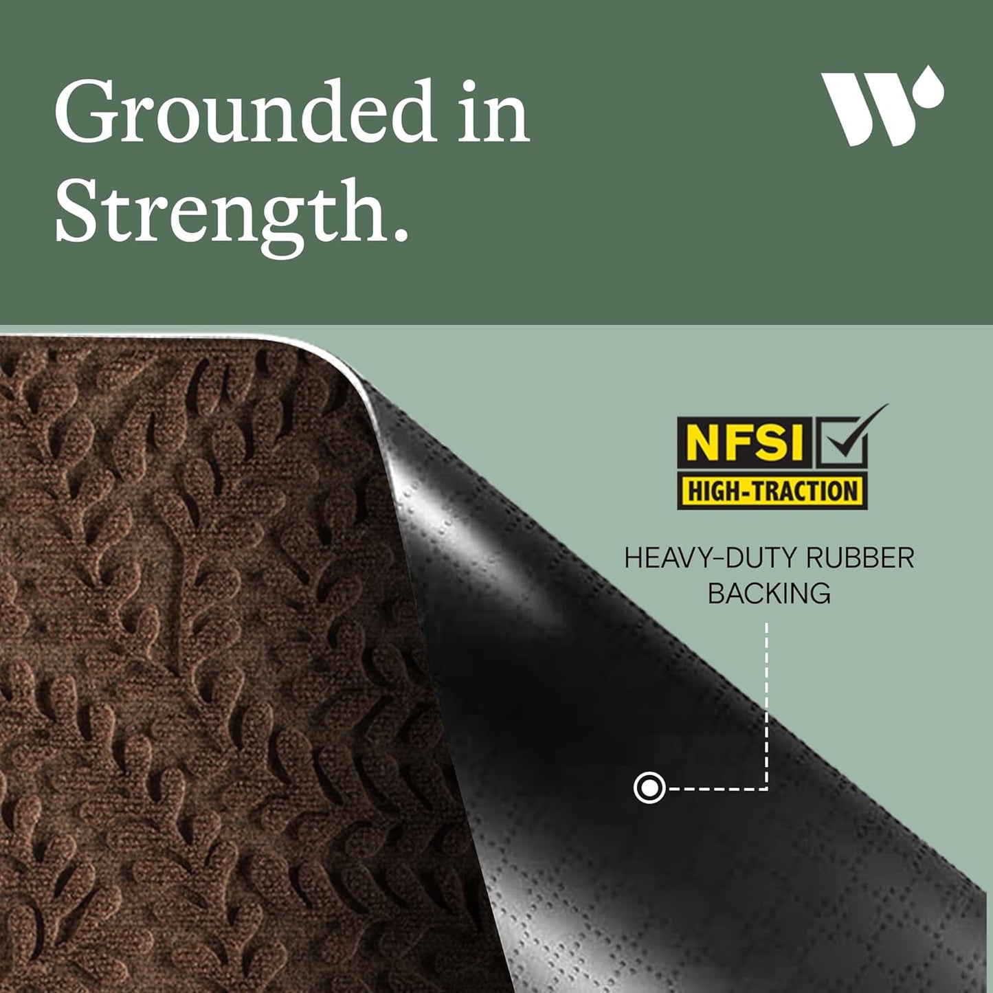 Bungalow Flooring Waterhog Stair Treads (Set of 4) – 8 1/2 x 30 Inches, Durable,Water-Trapping, Indoor/Outdoor Floor Covering, Boxwood Collection – Made in USA, Dark Brown