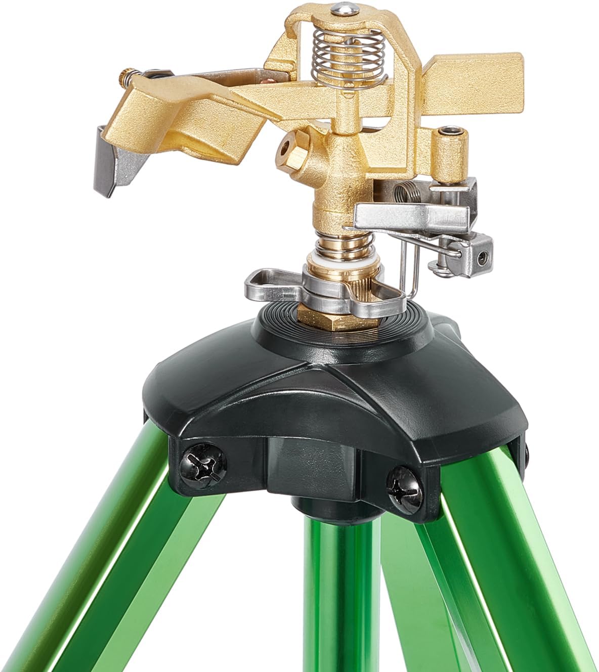 Impact Sprinklers on Tripod Base,Heavy Duty Lawn Sprinkler for Yard with 360 Degree Large Area Coverage Irrigation,Brass Sprinklers with Adjustable Head Nozzle,3/4Inch Connector Extension Legs