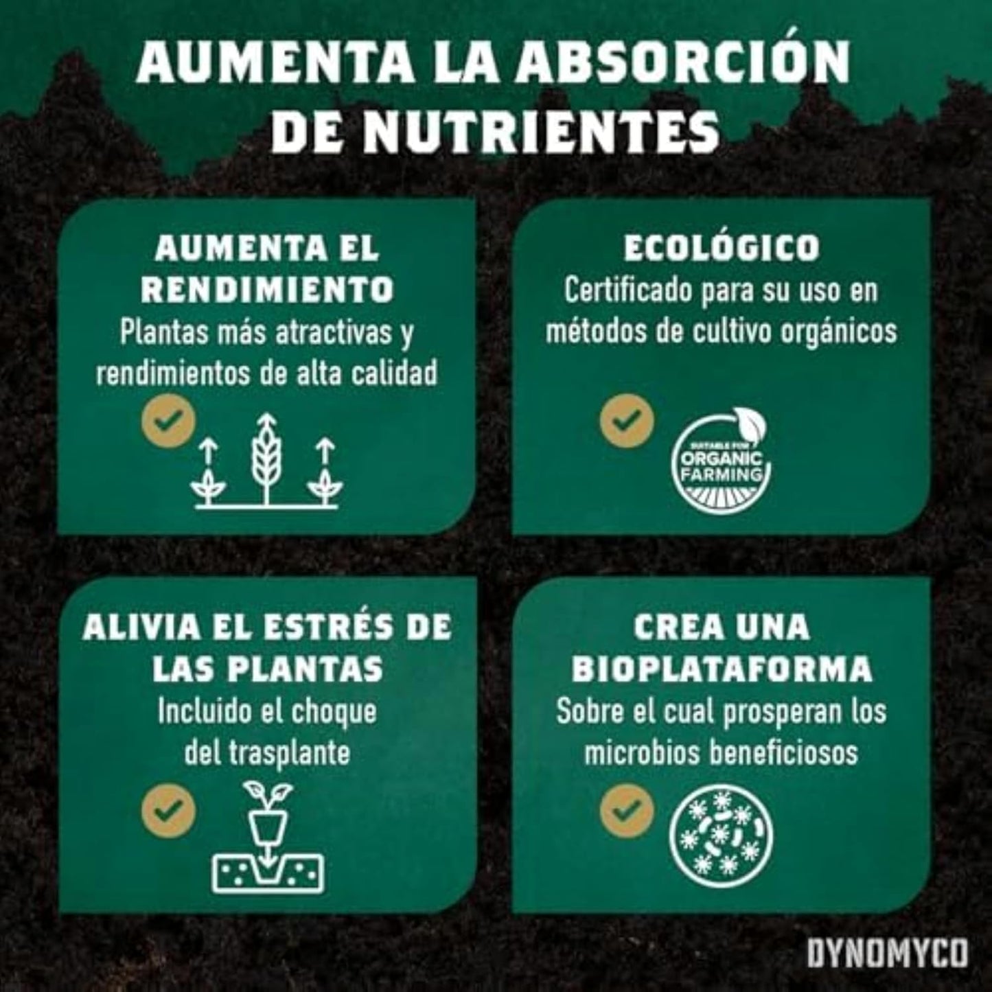 DYNOMYCO Granular Mycorrhizal Fungi Inoculant, 100g/3.5oz – Boosts Root Growth, Yields & Nutrient Uptake – 900 Propagules/g, Concentrated Granules, & OMRI Listed – Biofertilizer for Plant Growth