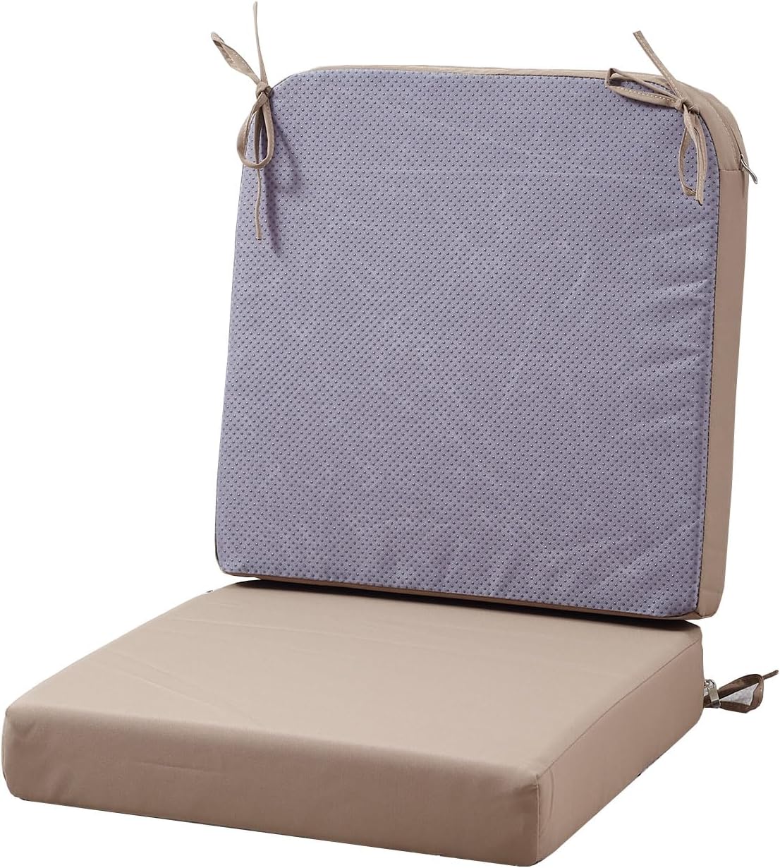 17 x 17 Inch Outdoor Seat Cushions for Patio Furniture with Non Slip and Ties Waterproof & UV Resistant Round Corner Outdoor Chair Cushions Replacement Set of 2, Khaki