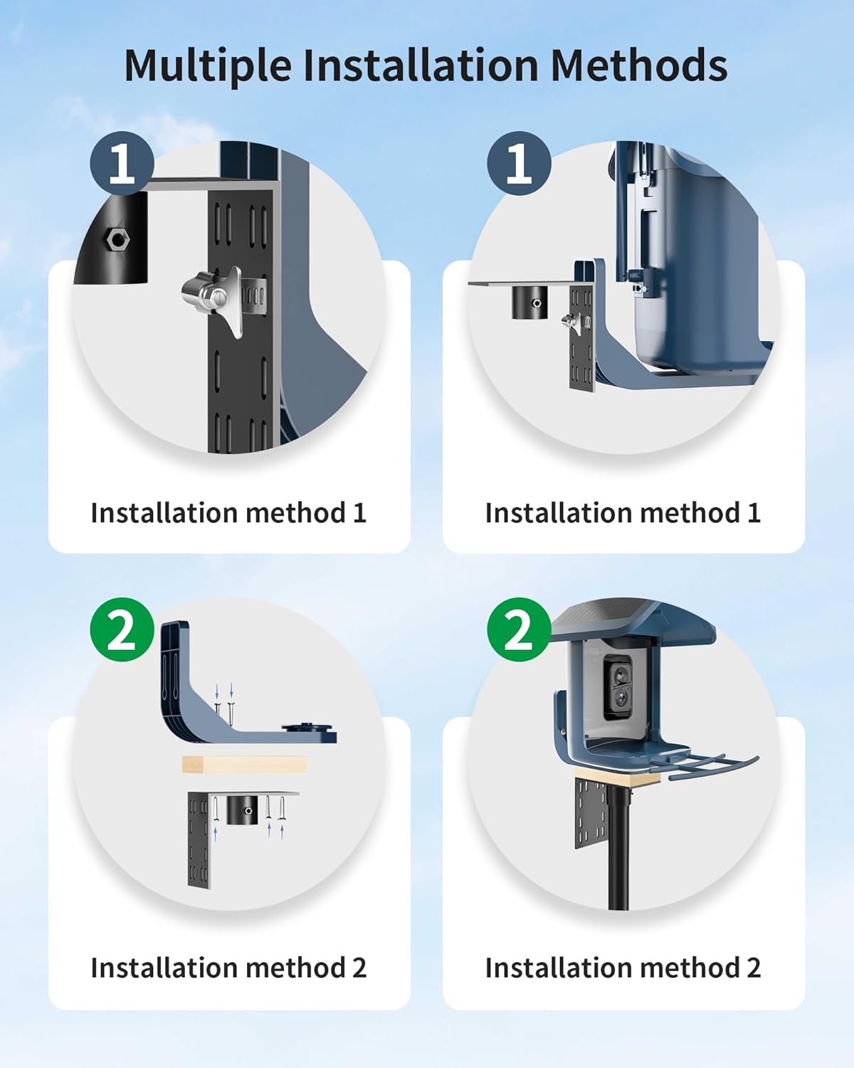Bird Feeder Pole Stand – 60 Inch Height Feeding Station with 1-Inch Dia Heavy Duty for Hanging Feeders, Bird House Pole Mount Kit for Outdoor, Slip-Fit Connection，Blue