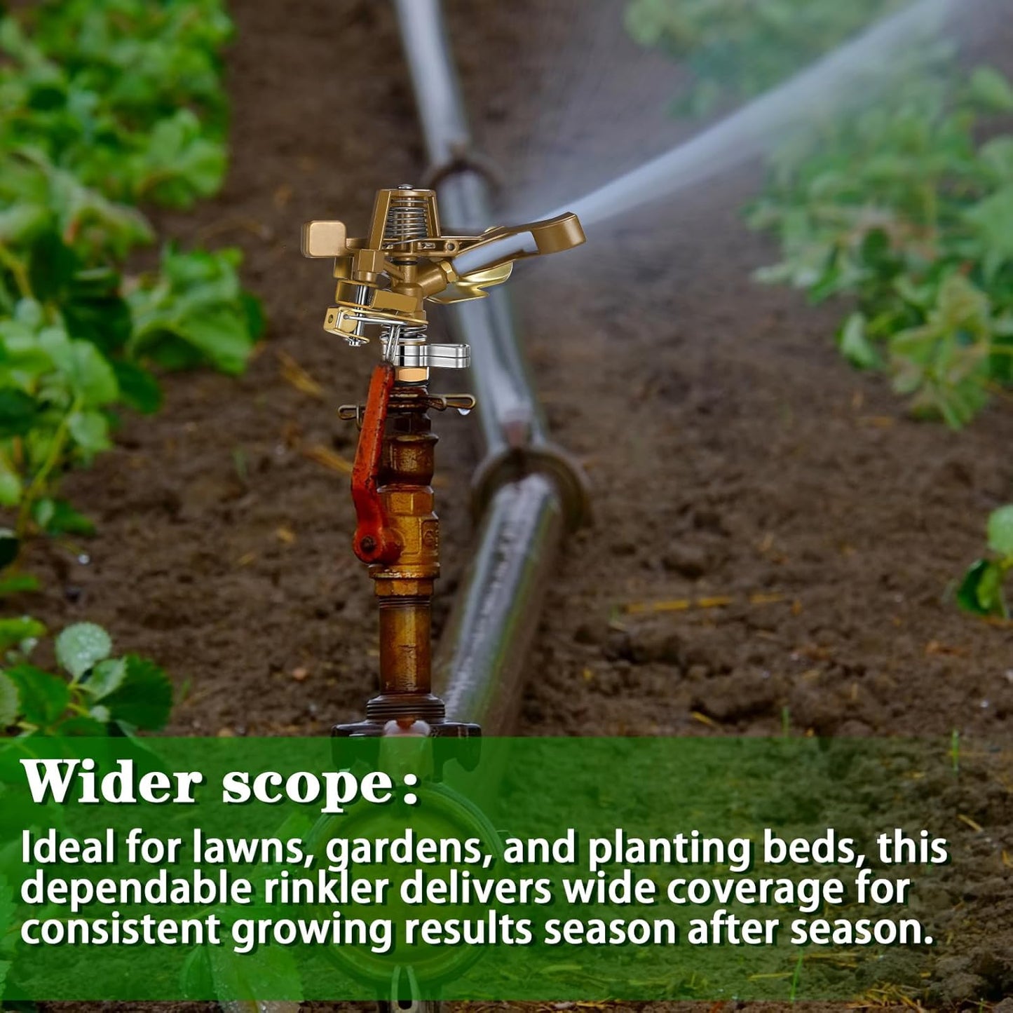 Ferraycle 50 Pieces 1/2 Inch Brass Impact Sprinkler Head with Nozzles Heavy Duty Adjustable 0-360 Degrees Impulse Sprinkler Head Lawn Watering for Yard Irrigation