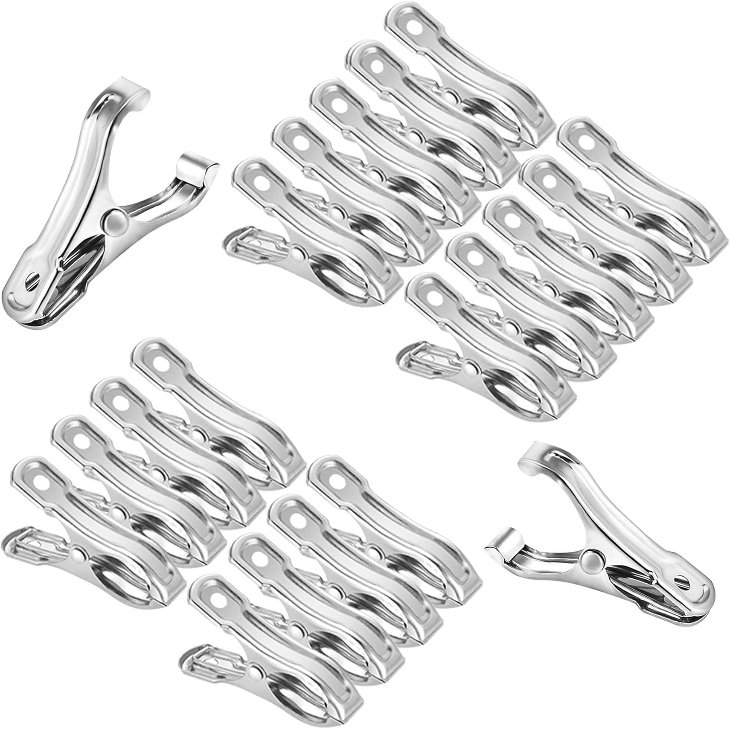 20 Pcs 2inches Gardening Clips for Netting, Greenhouse Clamps Made of Stainless Steel, Have a Strong Grip of Metal Clips, For 3/8'', 1/2'', 3/4'' Garden Hoops or Greenhouse Frame
