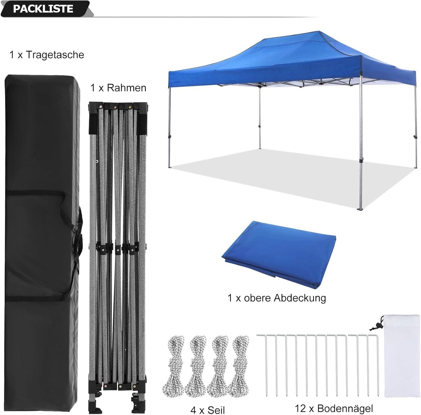 COBIZI 10x15 Heavy Duty Pop up Canopy Tent Easy Up Commercial Outdoor Canopy Wedding Party Tents for Parties All Season Wind & Waterproof Gazebo with Carry Bag, Blue(Frame Thickened)