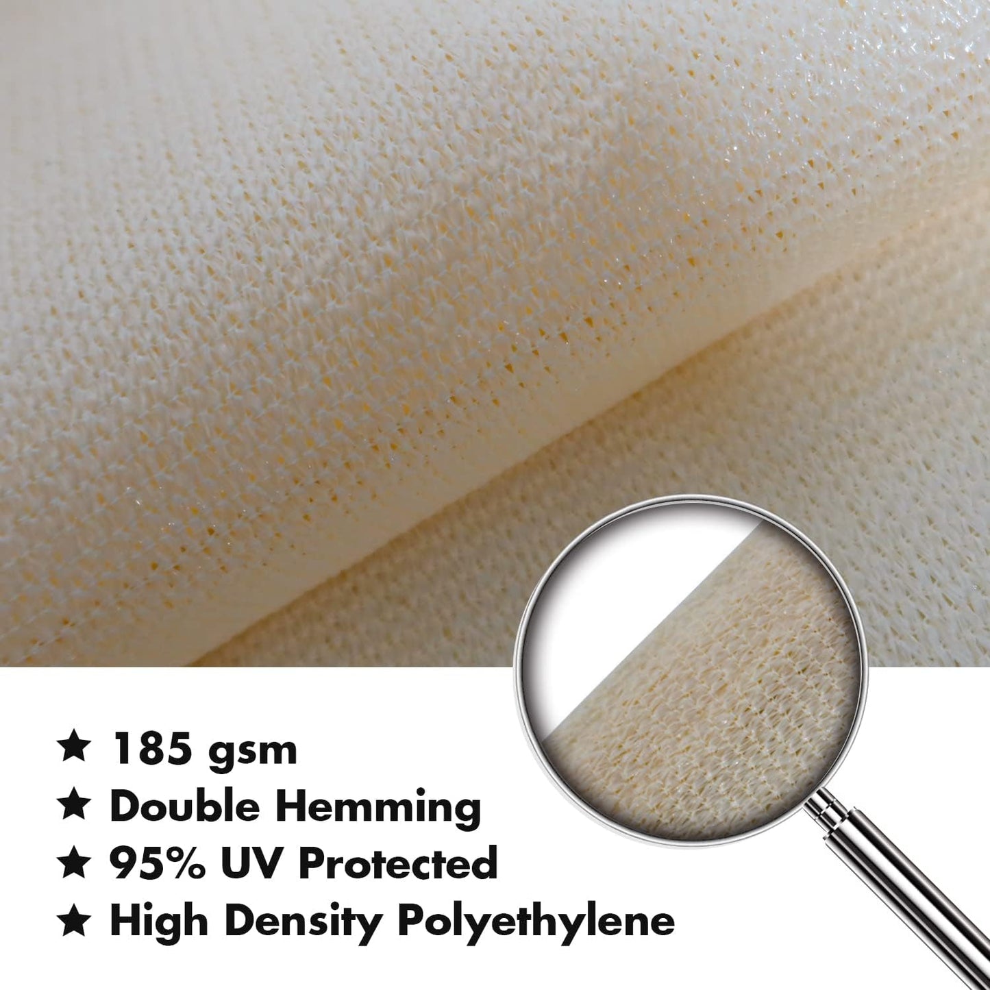 KANAGAWA 6'X22' Cream Custom Size Sun Shade Sail Rectangle UV Block Canopy Cover for Patio Backyard Lawn Garden Outdoor (Customized Available)