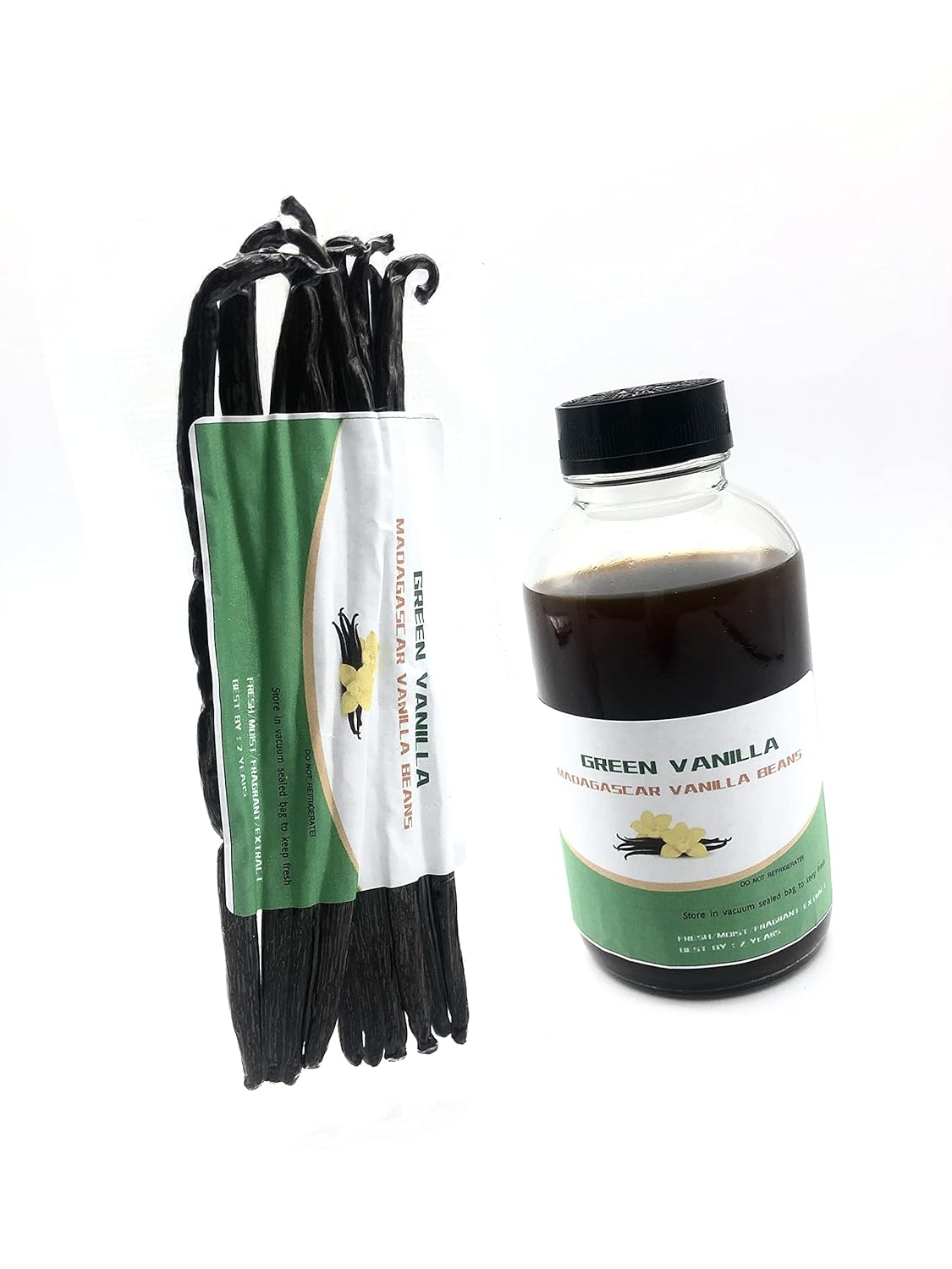 25 Organic Madagascar Vanilla Beans- NON- GMO For Brewing and Making Homemade Extract 5-7" GRADE A