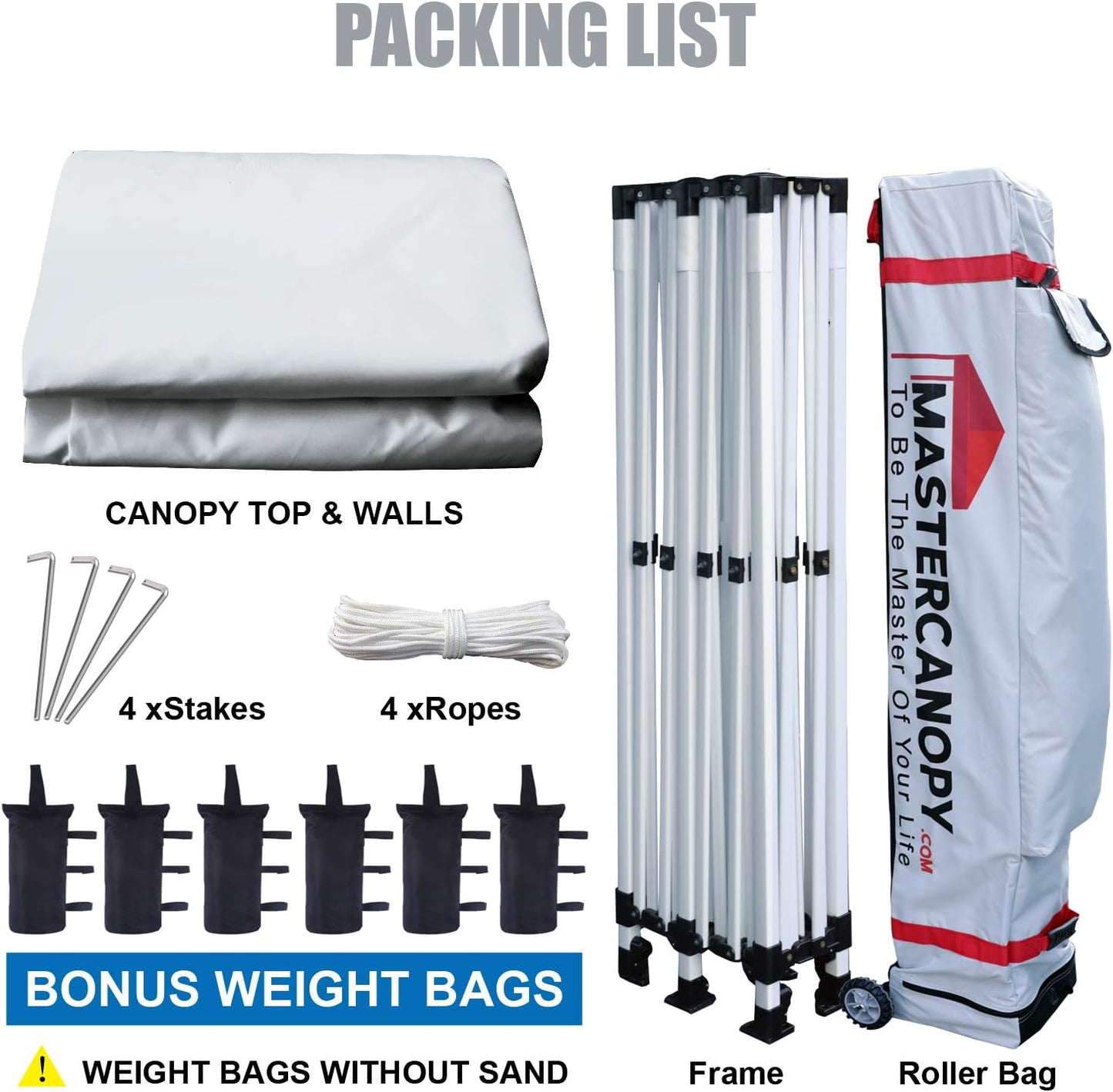 MASTERCANOPY Heavy Duty Pop-up Canopy Tent with Sidewalls (10x20,White)