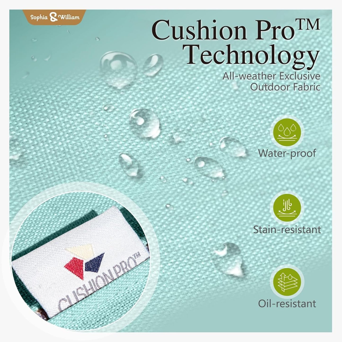 Sophia & William Patio Furniture Set with Fire Pit Table, 9 Piece Half Moon Outdoor Wicker Sectional Sofa Set, Rattan Conversation Set with 56-Inch Fire Pit Table for Backyard, Deck, Pool(Aqua Blue)