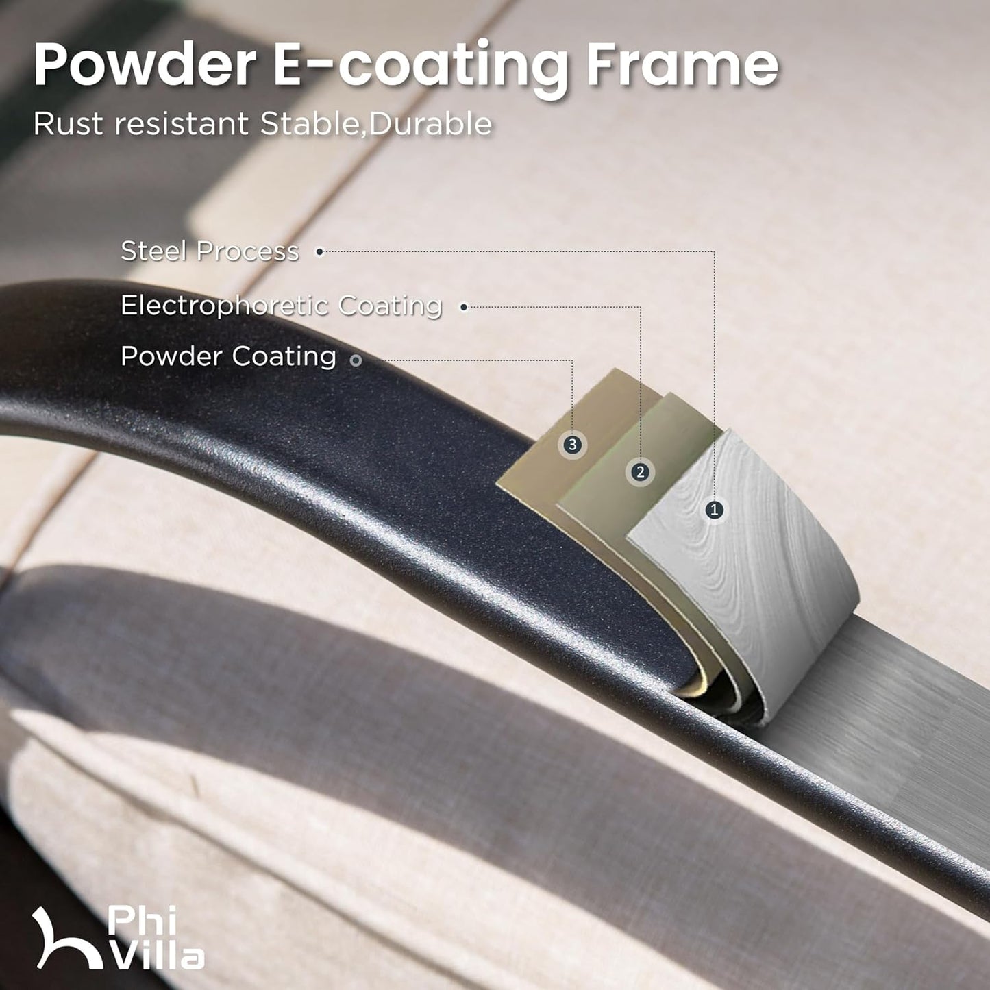 PHI VILLA 3 Pieces Patio Bar Set,Outdoor Bar Table and Chairs Set, Strong and Heavy Duty Outdoor Bar Set with Cushion and Pillow，2PCS Swivel Bar Stools with Square Bar Height Table