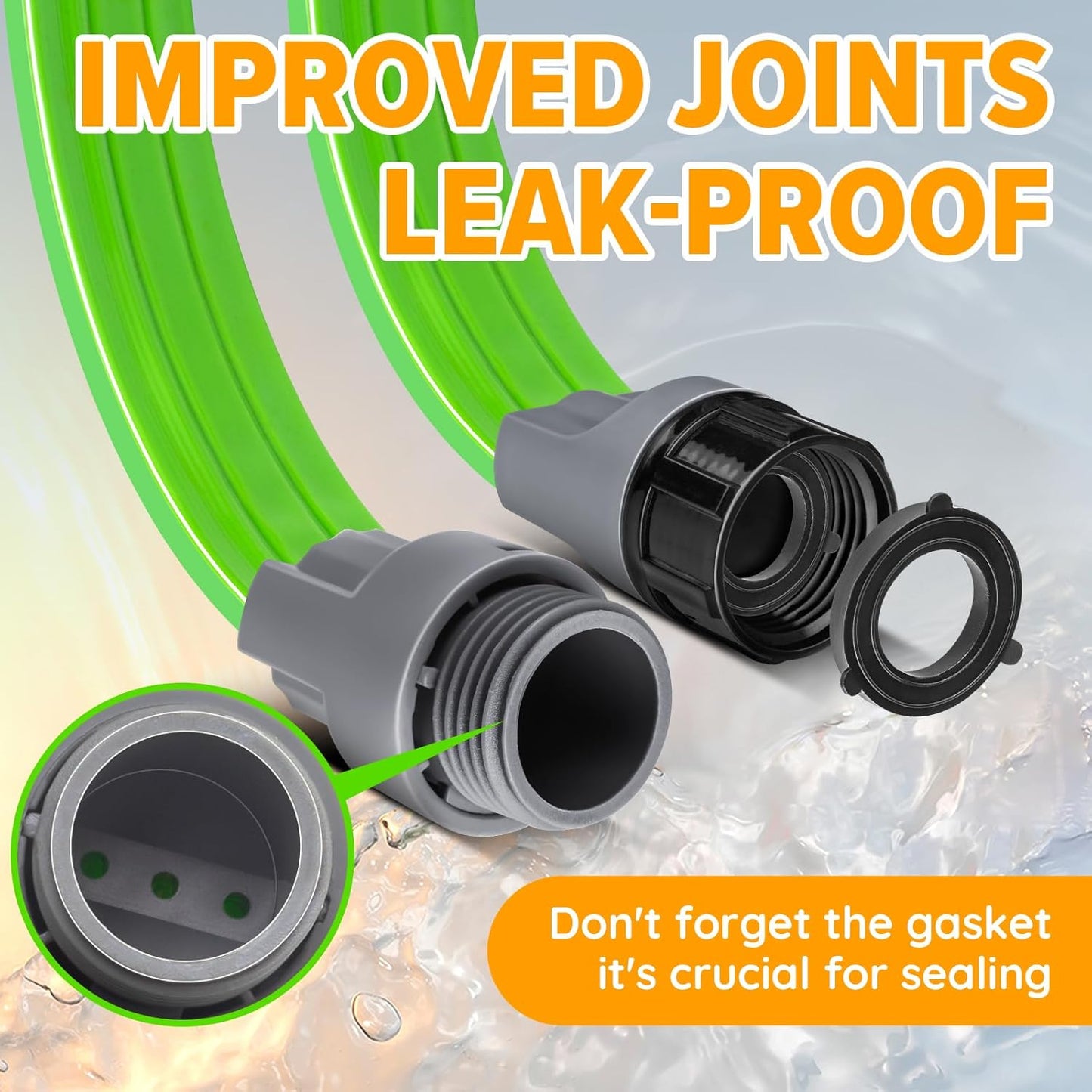 LAVEVE Sprinkler Soaker Hose for Yard 15 FT, Heavy Duty Garden Water Hoses with Stakes, Sprinklers System for Lawn, Flexible Drip Irrigation Tubing