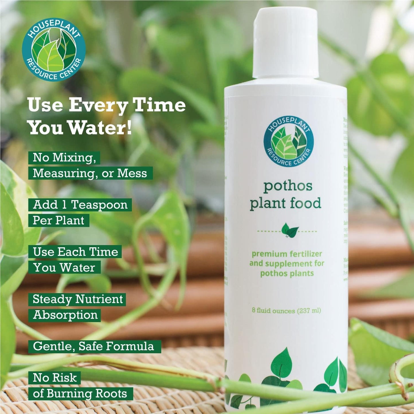 Pothos Fertilizer – Liquid Plant Food for Strong Roots, Healthy Growth & Lush Foliage – 3-3-3 NPK Formula with Sea Kelp, Humic & Fulvic Acid – Essential Nutrients for Neon Pothos or Devil’s Ivy – 8 oz