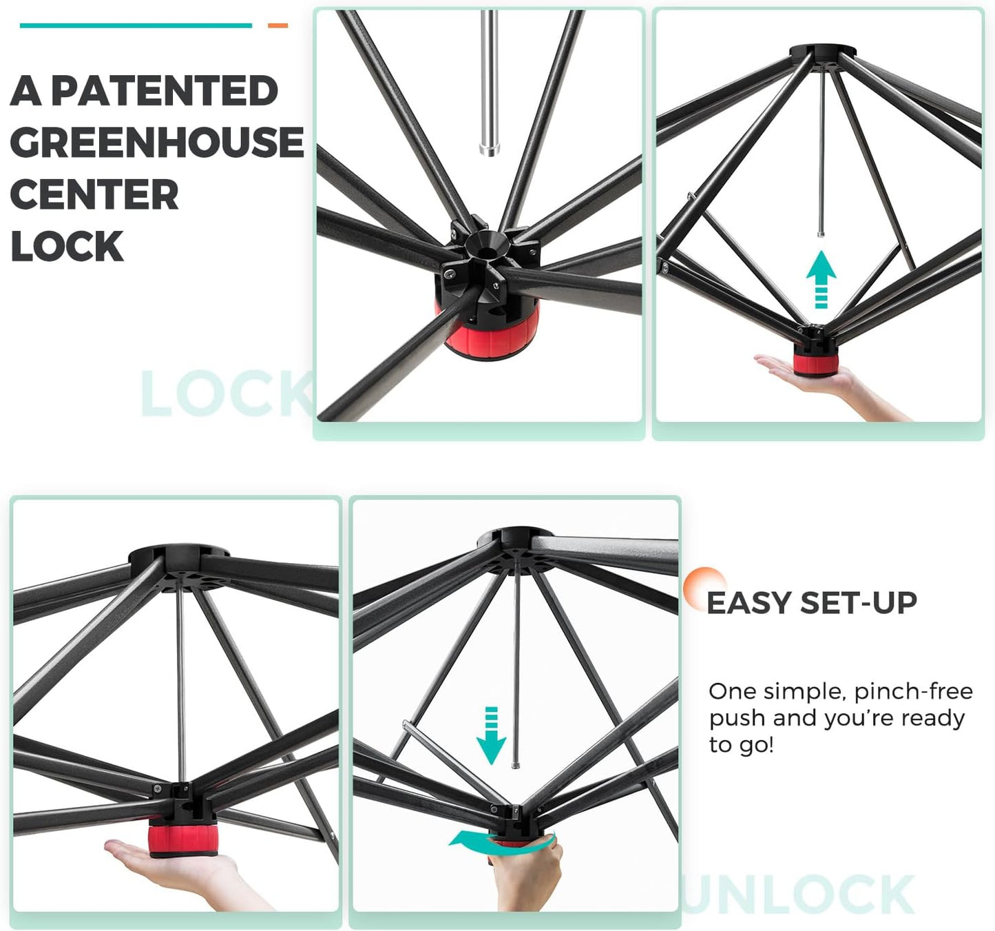 EAGLE PEAK Instant Pop-up Greenhouse, Indoor Outdoor Plant Gardening Green House, Roll-Up Zipper Doors and Side Windows, Walk in 12x8 ft, White/Clear