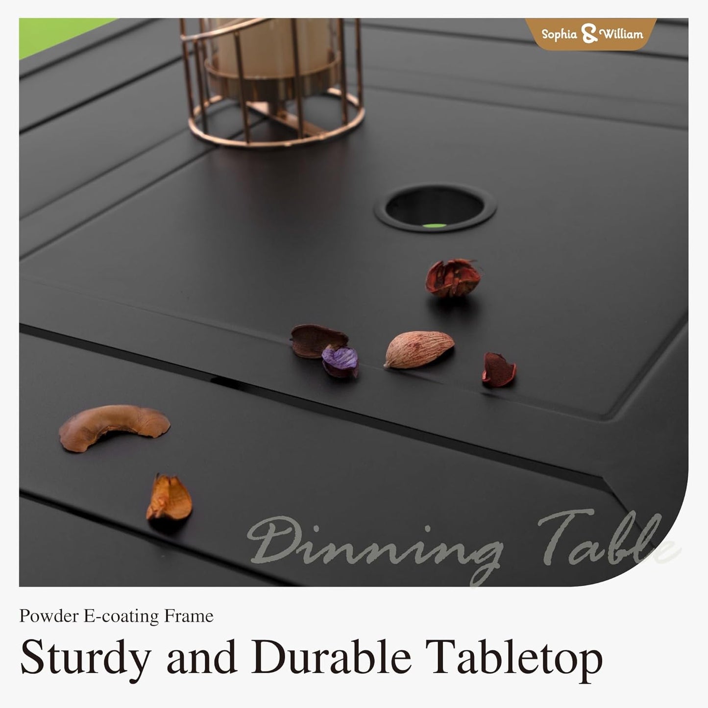 Sophia & William 5 pcs Outdoor Bar Set, Patio Bar Table and Chairs Set, Counter Height Patio Set - 4 x Swivel Bar Chairs, 1 x Square Bar Table