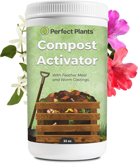 Compost Activator by Perfect Plants | Boosts Microorganisms & Adds Organic Fertilizer | for Use in Composter Tumblers, Machine Bins, or Turners | Fermented Bran with Microbial Inoculant (32 oz)
