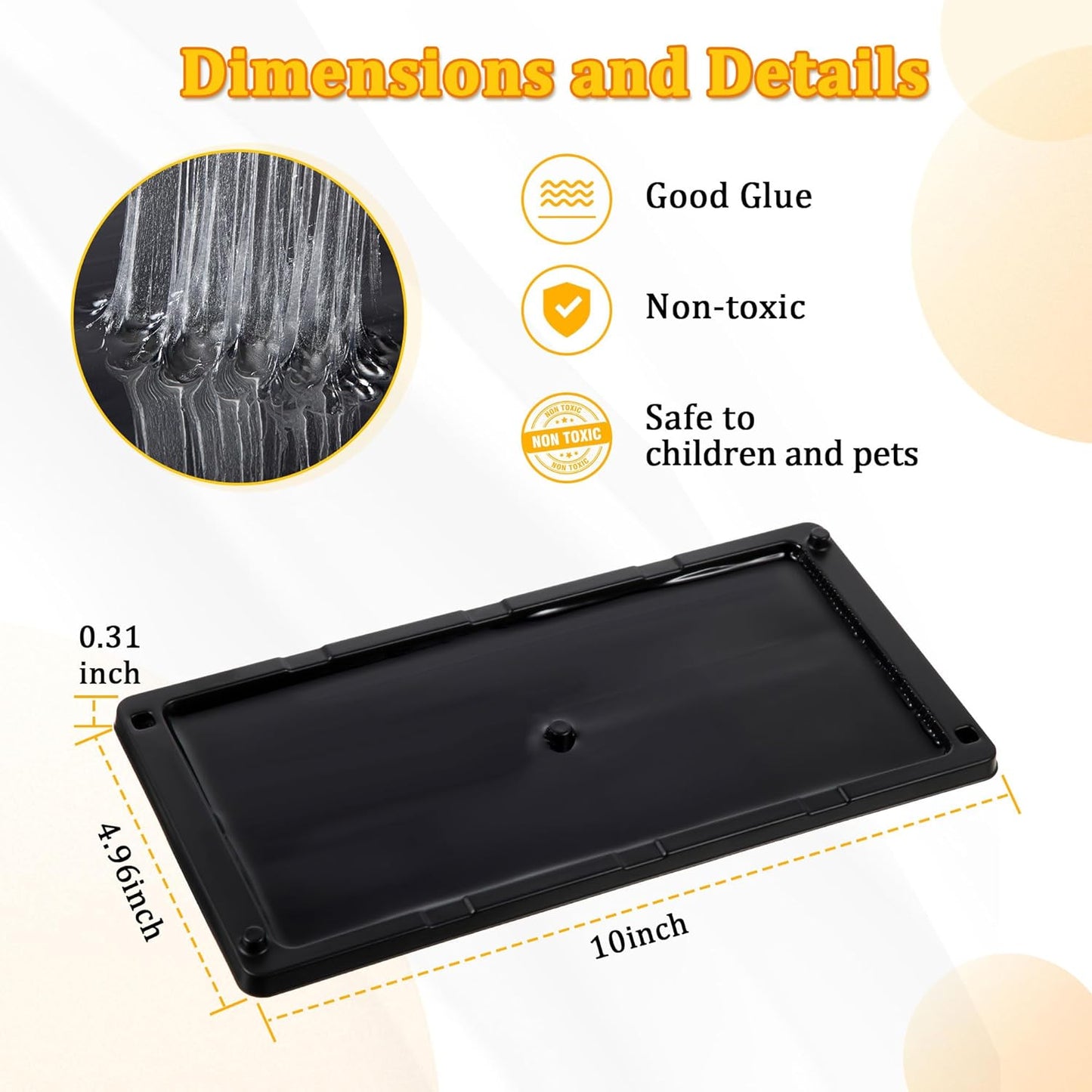 Qualirey 24 Pack Glue Traps for Rats and Snakes, Larger and Heavy Duty Baited Sticky Traps with Non Toxic Glue, Exterminator Plastic Mouse Indoor Board, Ready to Use, Safe to Children and Pets (Black)