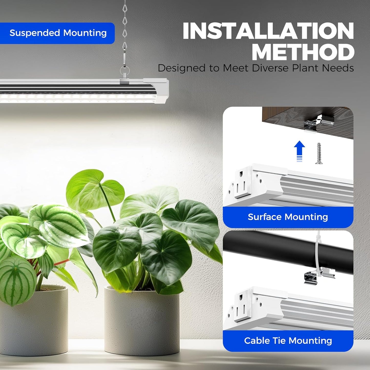 Barrina TX72 4FT Grow Light for Indoor Plants, 72W (500W Equivalent), High PPFD, 5000K Daylight Full Spectrum, Grow Lights for Seed Starting, Vegetable, Greenhouse with On/Off Switch, Linkable, 1 Pack