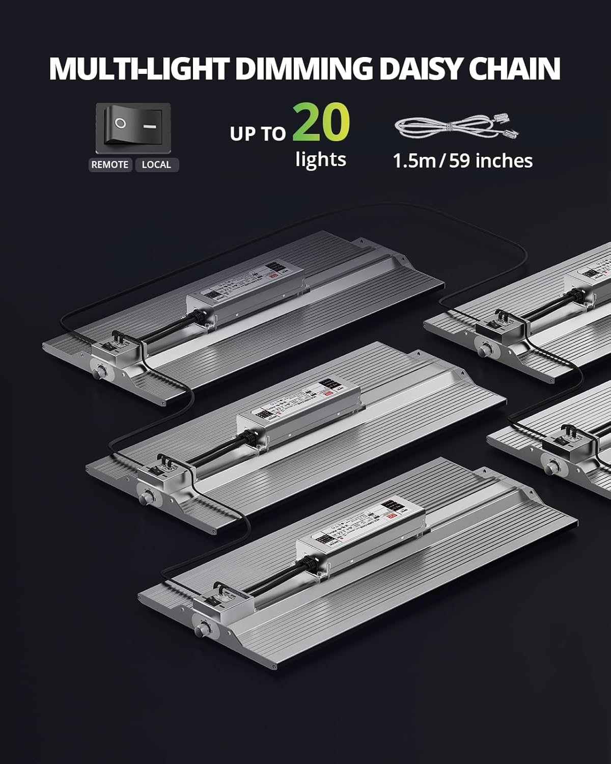 VIPARSPECTRA XS2500 Grow Lights for Seed Starting, 250W Dimmable LED Grow Light with Samsung LM301H Diodes, Dimming Daisy Chain Grow Lights for Indoor Plants Veg Bloom Full Spectrum for 4x2/3x3 Tent