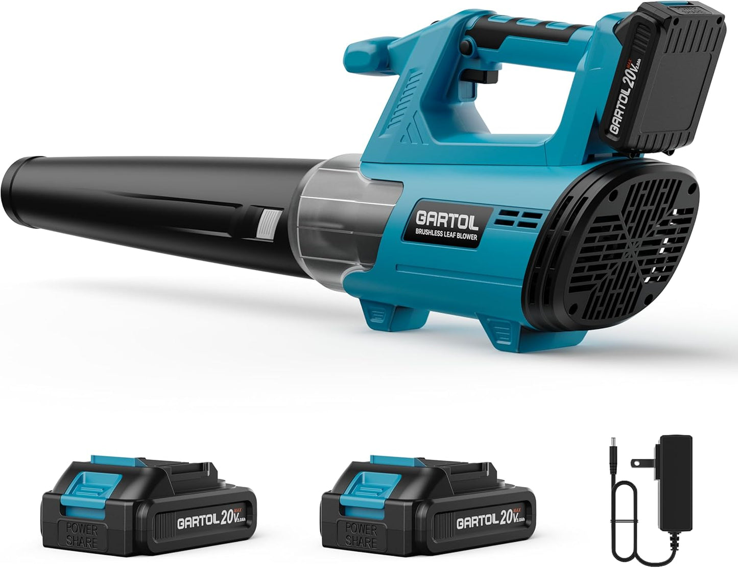 Cordless Leaf Blower for Makita 18V Batteries, 600CFM 190MPH, Brushless Motor, 6-Speed, 2×20V Batteries & Charger, Lightweight Electric Blower for Lawn Care, Yard, Dust, Snow