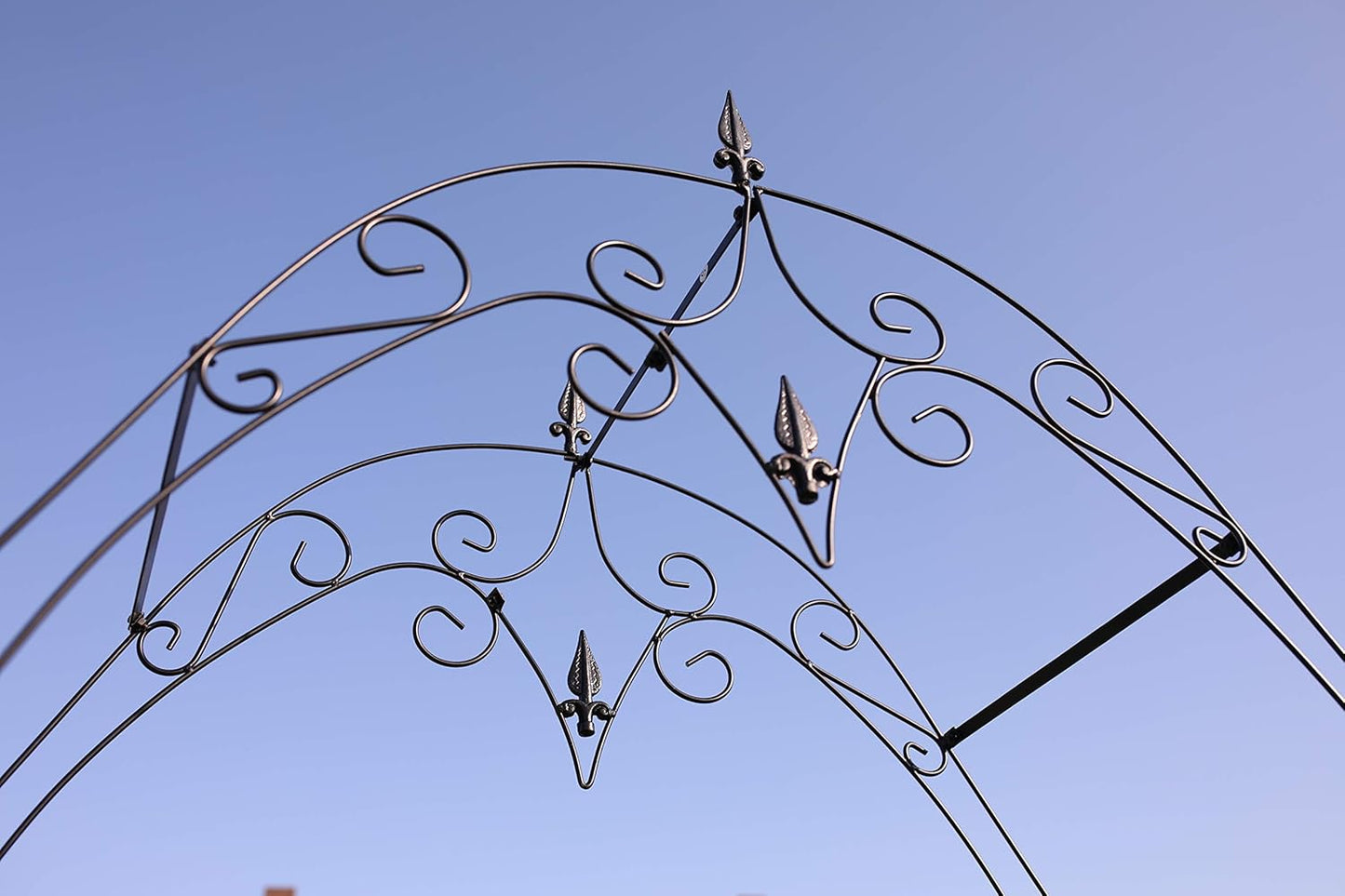 Steel Garden Arch, 8'1" High x 4'2" Wide, Garden Arbor for Various Climbing Plant, Outdoor Garden Lawn Backyard