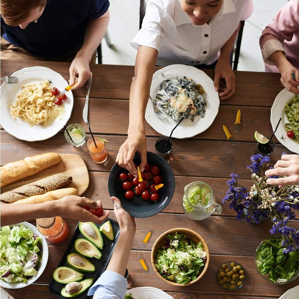 Corn on The Cob Holders, Stainless Steel Heat Resistant Non Slip Barbecue Corn Prongs Skewers for BBQ, Cooking, Birthday Party (50,3.54IN)