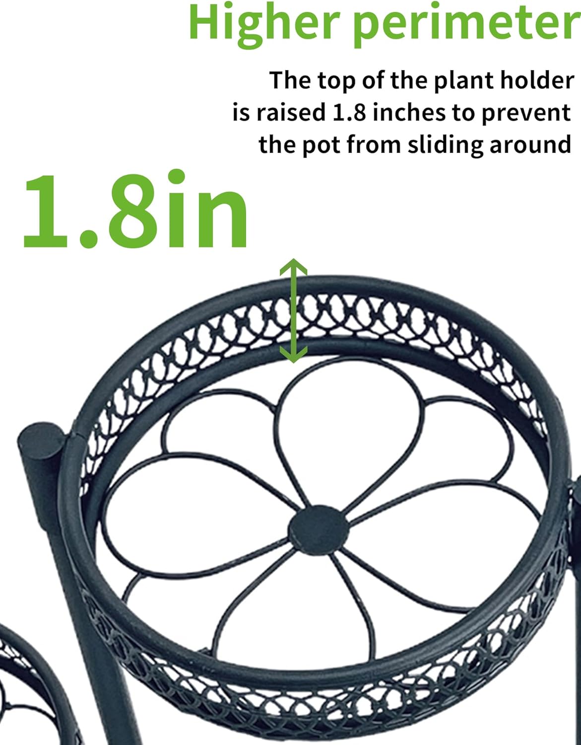 Plant Stand Indoor Outdoor, 7 Tier Large Plant Stand with 7.9-Inch Wide Drainage Tray, Tiered Corner Metal Iron Flower Display Holder Shelf, Folding Tall Rack for Patio Balcony Porch - BlackFlower