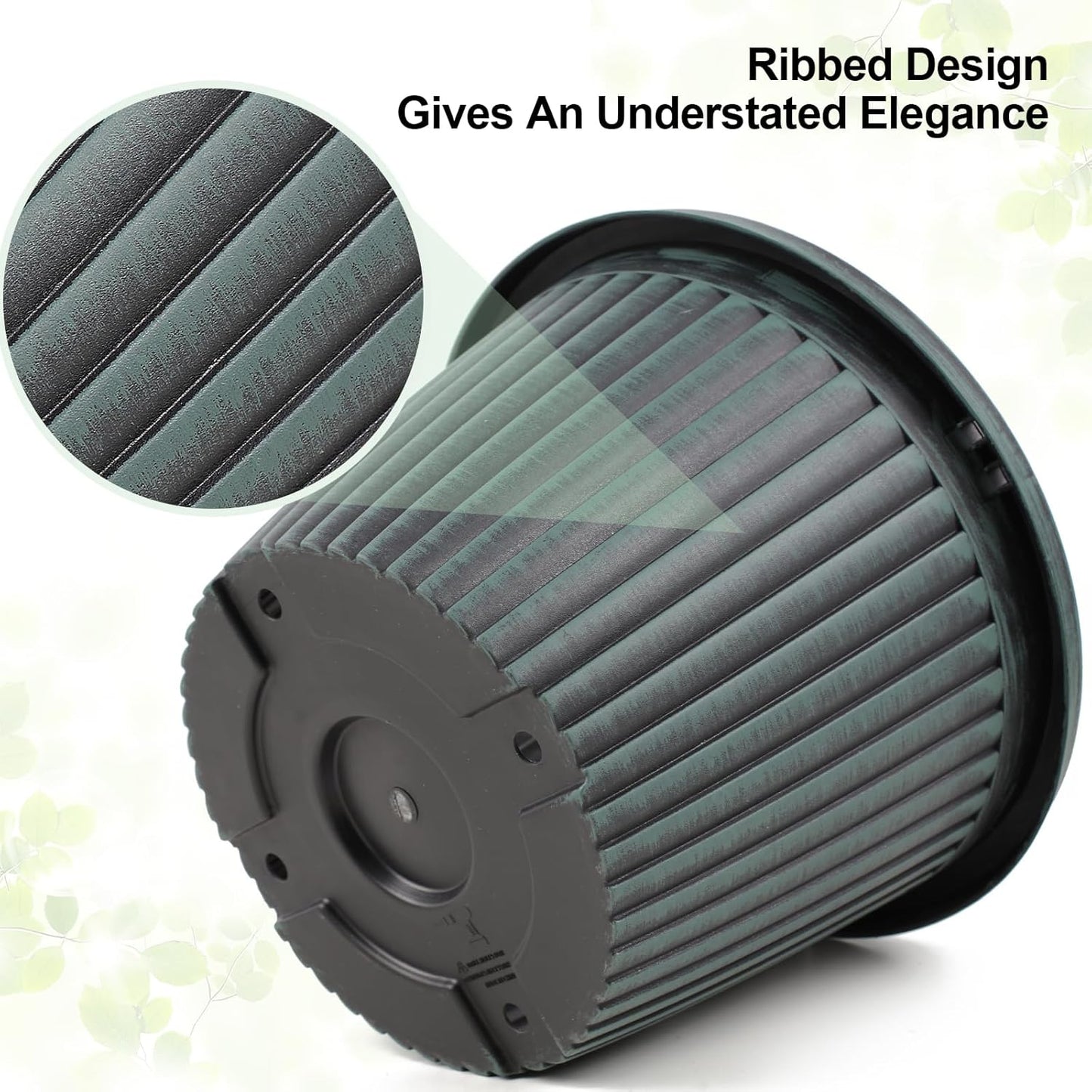 12 inch Plant Pots Indoor Outdoor, 4 Pack Large Planter, Plastic Flower Pots with Saucer and Drainage Holes, Modern Decorative Resin Garden Pots for House Plants