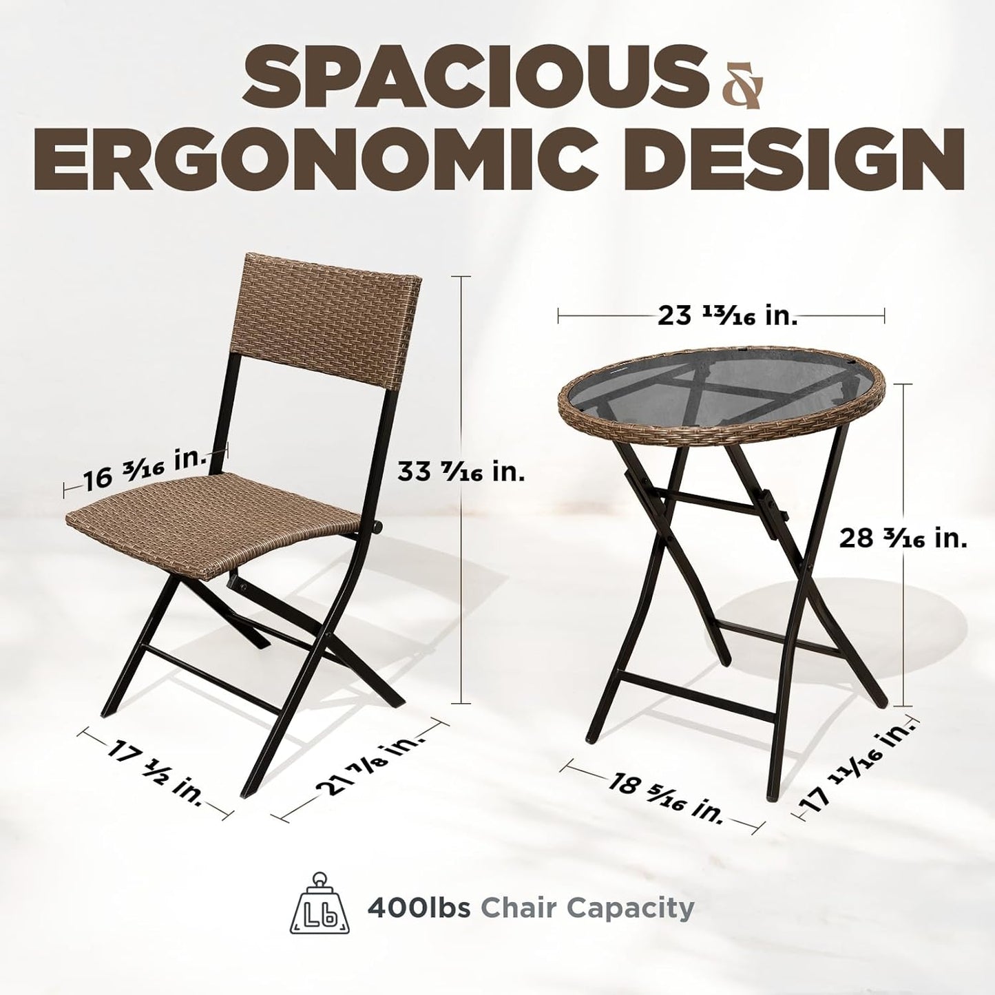 IDZO Metal Wicker Bistro Set with Round Table