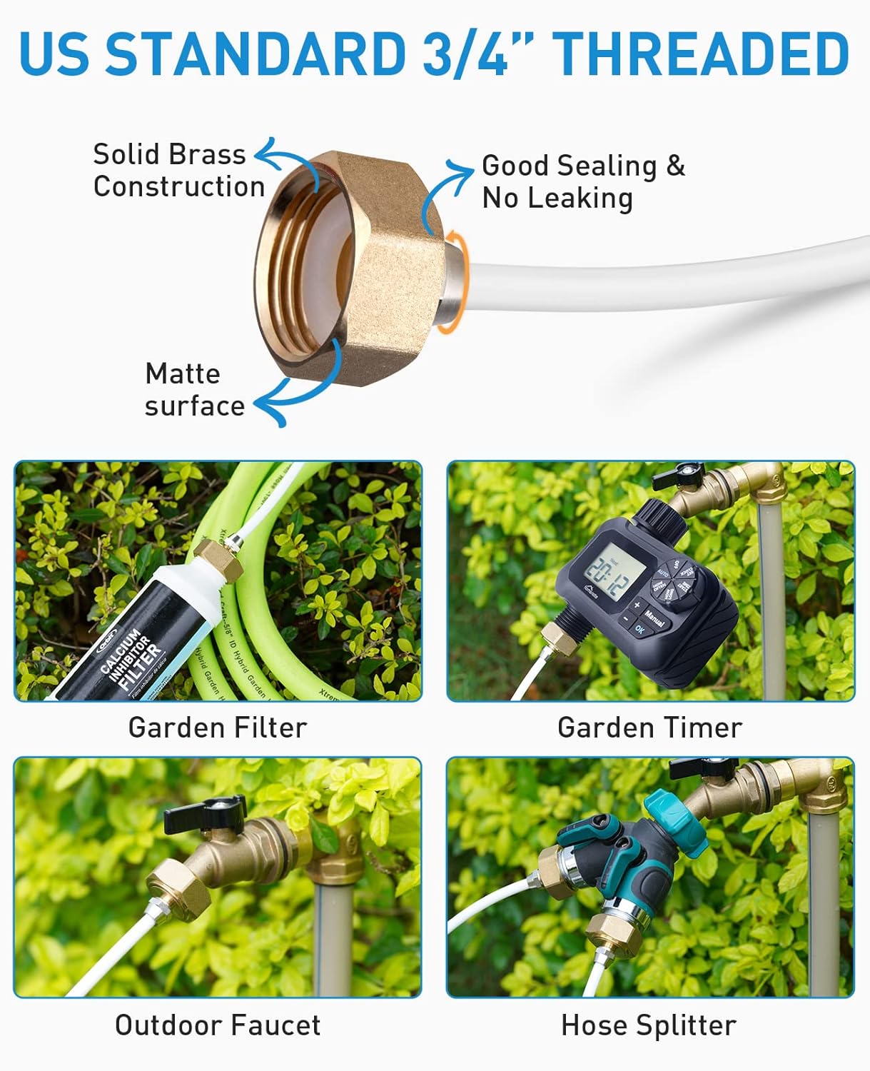 homenote Misting Cooling System, 92FT (28M) Misting Line + 26 Brass Mist Nozzles + Brass Adapter(3/4") Misters for Outside Patio Cooling Garden Greenhouse Watering