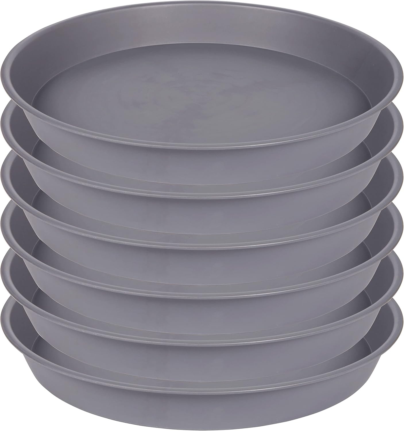 6 Pack of 10 inch Plant Saucer Gray, Heavy Duty Plastic Plant Saucer 10 inch Round, Durable Plant Tray for Pots, Plant Saucers for Indoors, Plant Trays for Planter 9"/10" (10", Cement Gray)