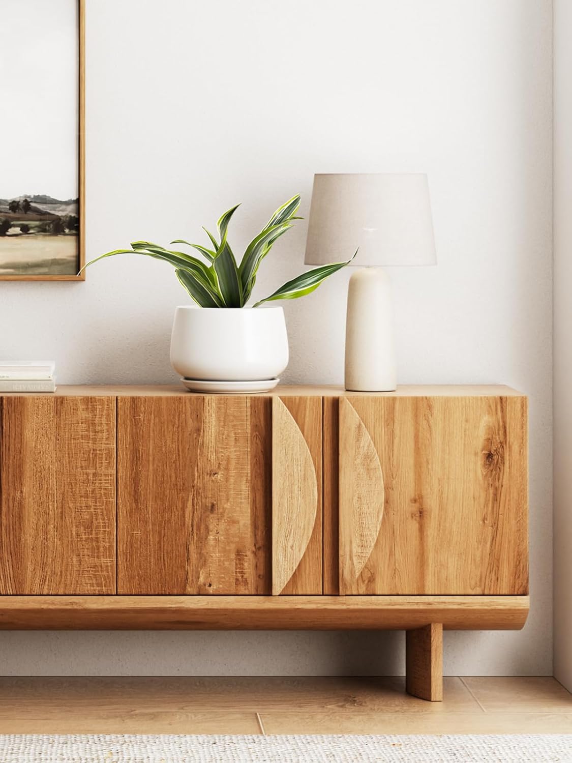 LE TAUCI Ceramic Planter, 10 Inch Plant Pot with Drainage Hole & Saucer – Durable Indoor Planter for Modern Home Decor, White