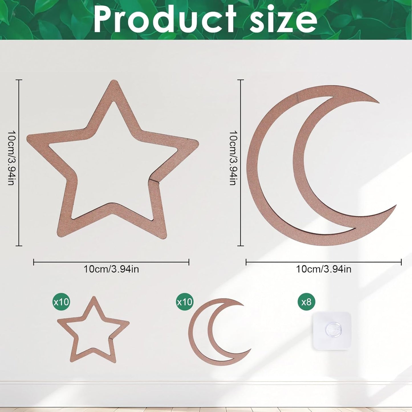 20pcs Chain Trellis for Climbing Plants, HSSZXFR DIY Plant Climber Support for Vines and Garden Wall Trellis, Indoor and Outdoor Accessories for Monstera Pothos Ivy Flower (Star and Moon)