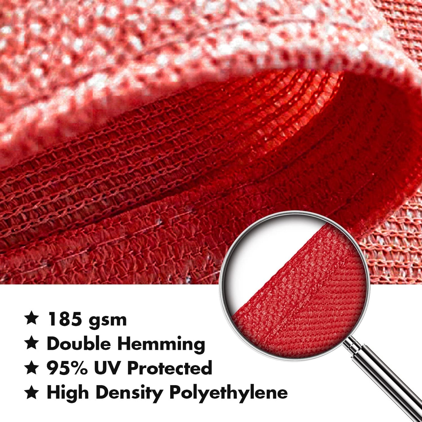 KANAGAWA Sun Shade Sail 10'x13' Scarlet Rectangle UV Block Canopy Awning Shelter Fabric Cloth Screen for Outdoor Patio Garden Backyard