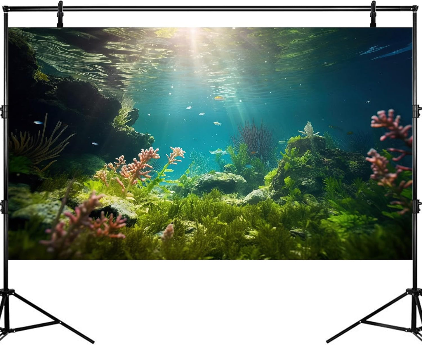 Ocean Floor Fish Tank Background Under The Sea Aquarium Background Underwater Aquatic Plants Sunray Terrarium Backgrounds Deep Sea Rock Tropical Aquarium Fish Tank Backgrounds Decors 36x20in
