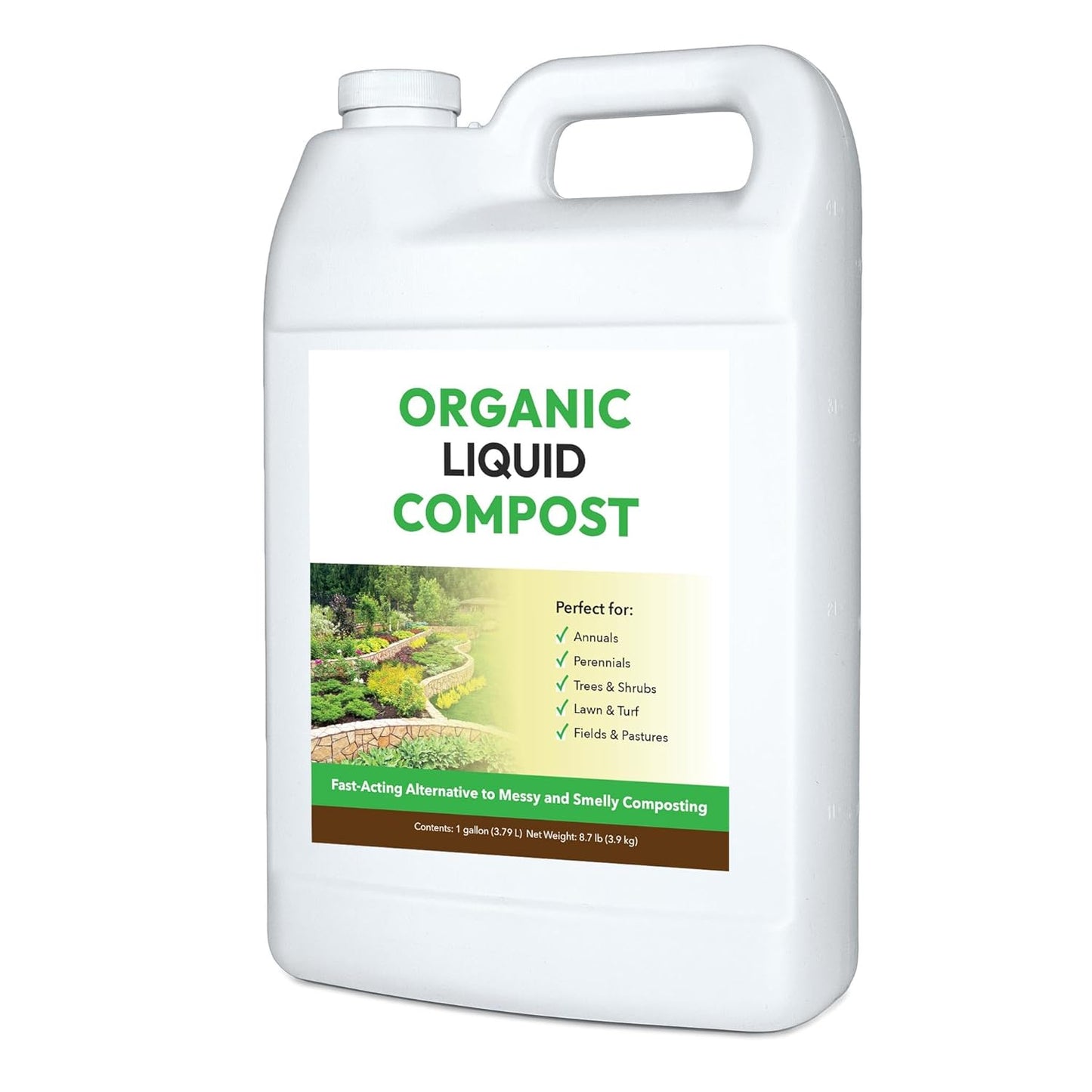 Organic Liquid Compost: Fast-Acting Alternative to Messy and Smelly Composting | Compost Tea Concentrate Perfect for Brewing Compost Teas (1 Gallon, Treats Up to 20,000 Sq.Feet)