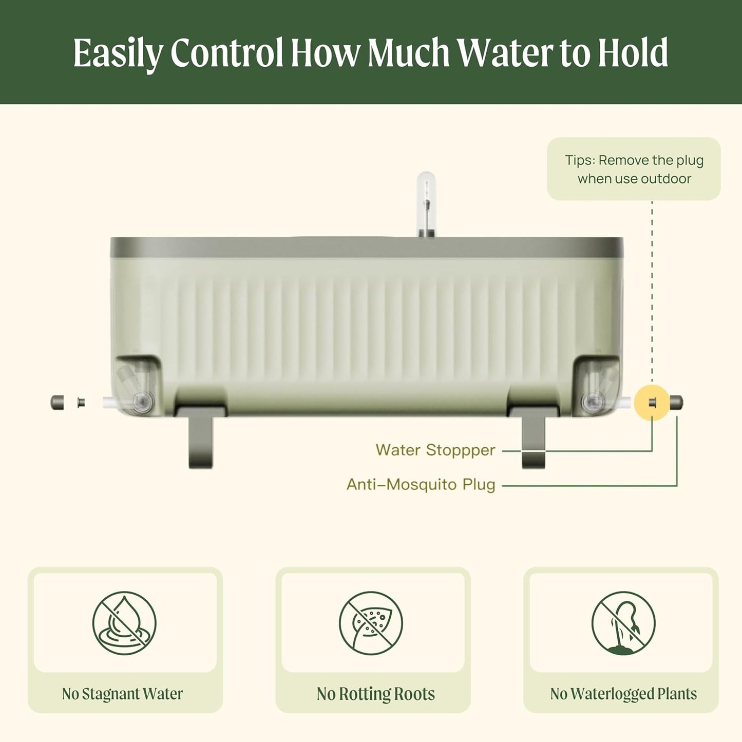 Vego Garden Herb Indoor Plant Box, Self Watering Planters Pots for Indoor Plants with Trellis for Kitchen Window Sill or Countertop Plants Cage - Fog Gray