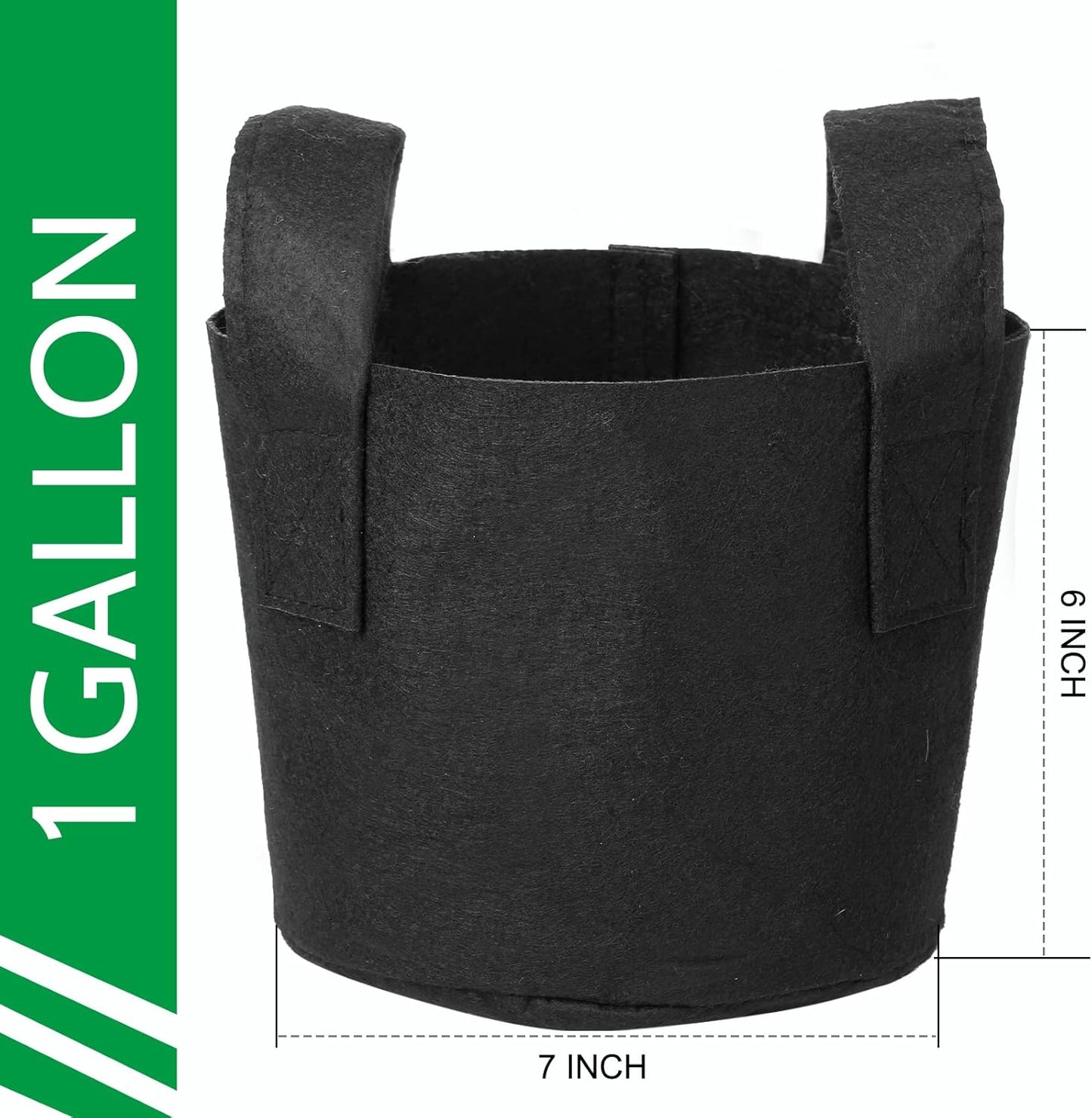 JERIA 12-Pack 1 Gallon, Vegetable/Flower/Plant Grow Bags, Aeration Fabric Pots with Handles (Black), Come with 12 Pcs Plant Labels