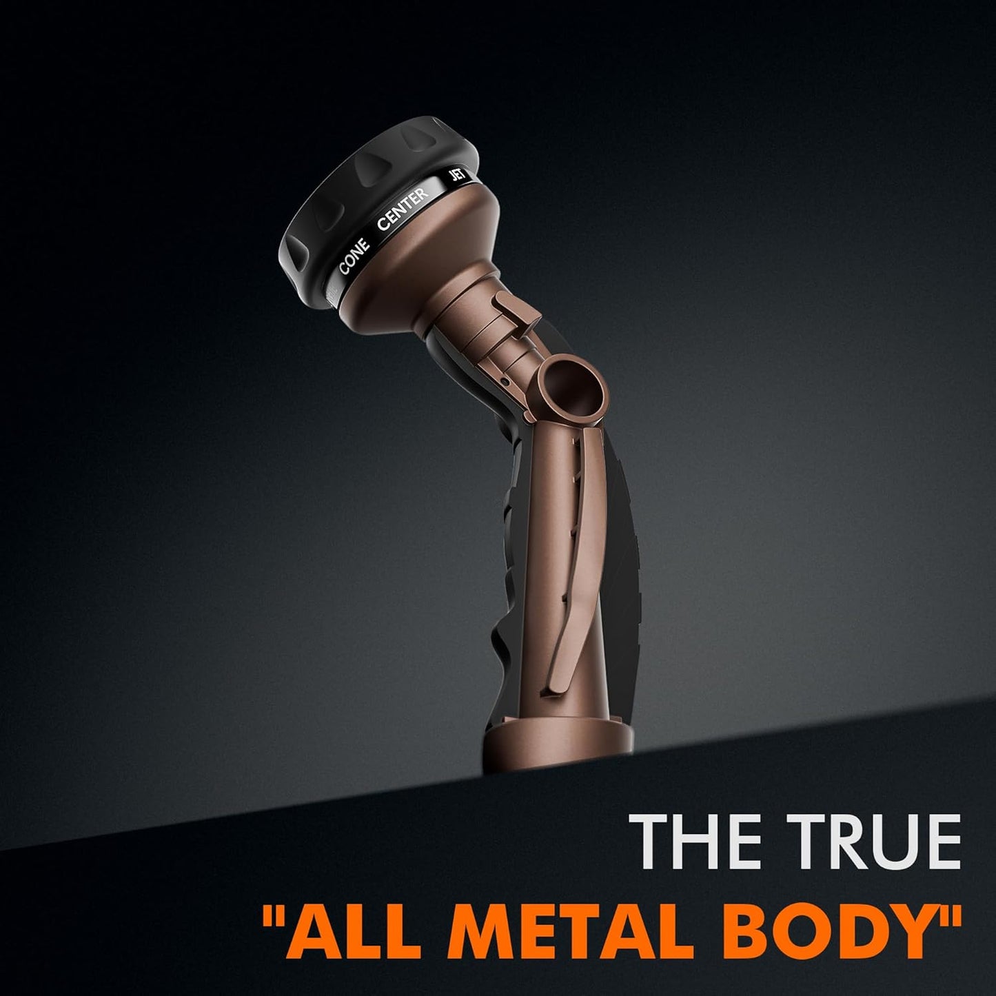 RESTMO Hose Nozzle Heavy Duty, Metal Water Hose Sprayer for Garden, 9 Spray Patterns | High Pressure | Thumb Flow Control | On/Off Valve, Ideal for Outdoor Lawn & Plant Watering, Car & Pet Washing