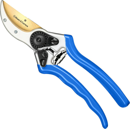 Haus & Garten ClassicPRO 8.5" Premium Titanium Bypass Pruners - Use as Garden Shears Pruning Shears for Gardening, Hand Pruners, Handheld Garden Clippers, Scissor Clipper Tool