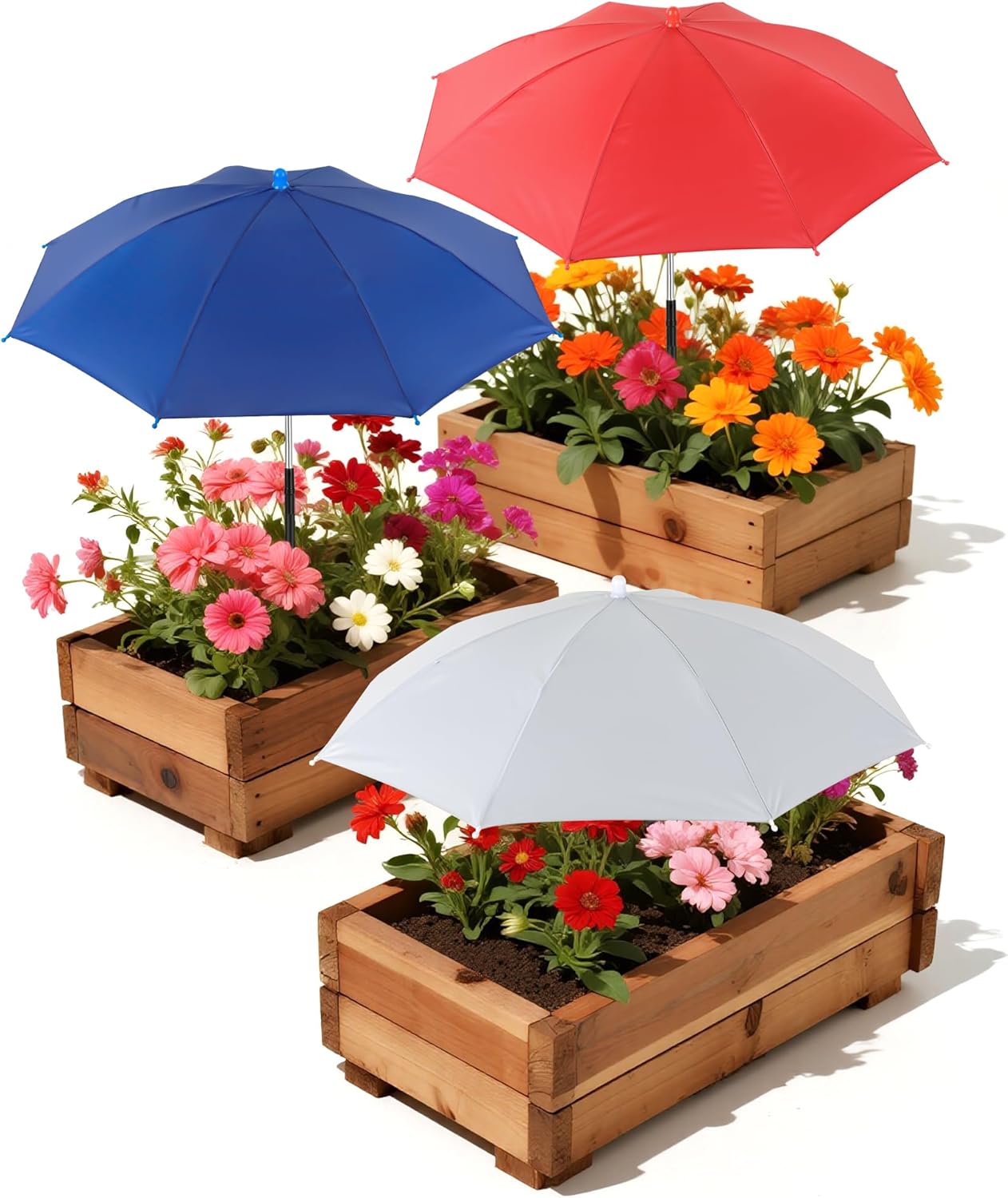 Plant Umbrellas for Outdoor Plants，3 Pack Garden Umbrella Shade for Potted Plants and Garden Beds，23.6" Sun Shade Covers