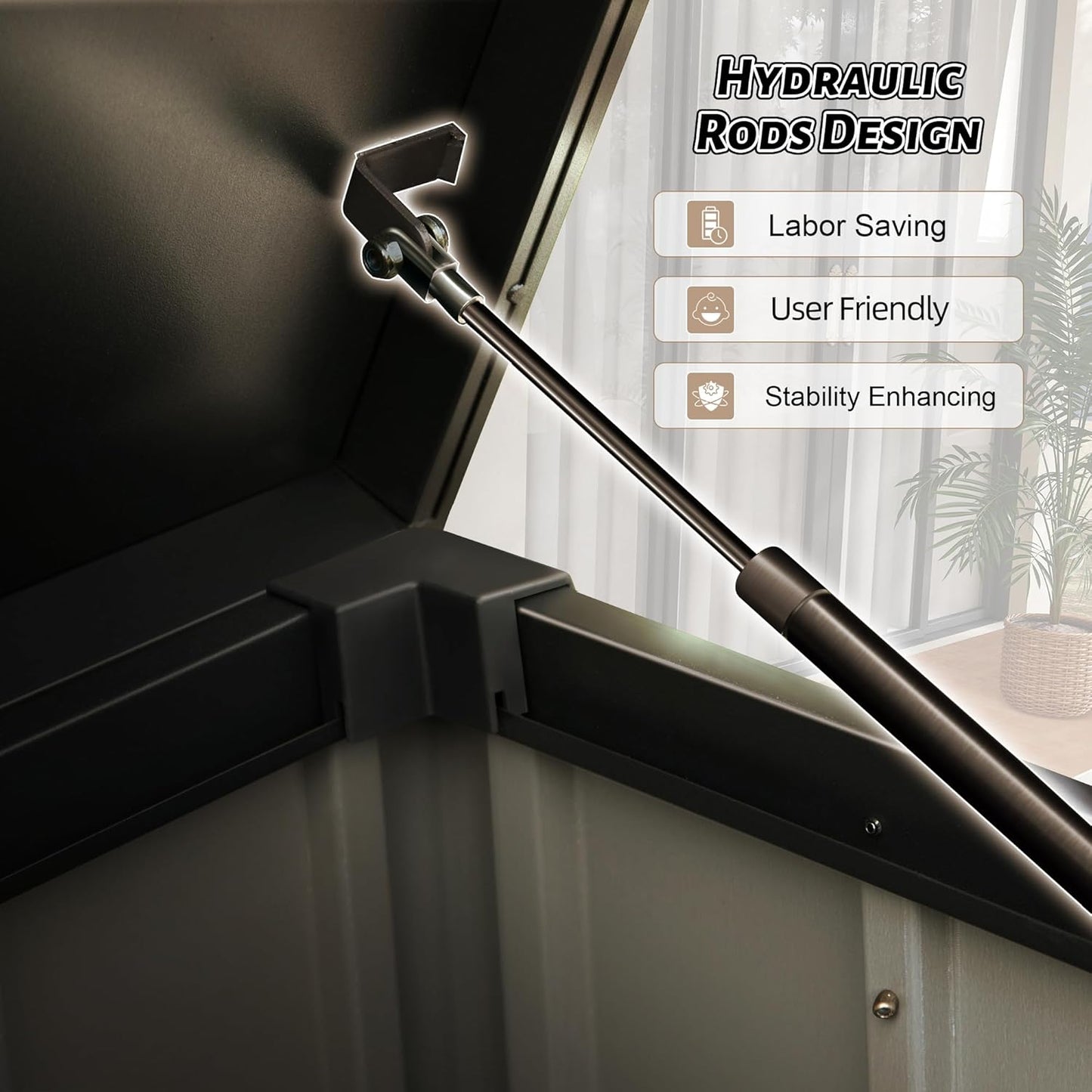 Metal Outdoor Storage Box,160 Gallon Waterproof Large Deck Box, Lockable Heavy Duty Home and Outside Storage Cabinet/Bin Container for Patio/Poolside/Backyard Cushions, Pillow -Brown