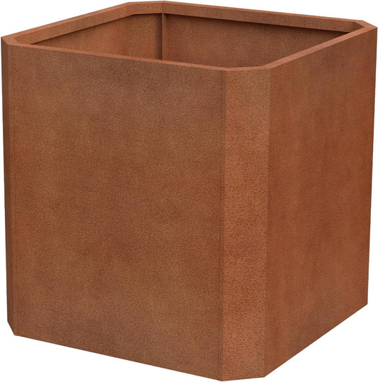 Corten Steel Planter Box-20"x20"x20"-Large Square Planter Matel -Outdoor Indoor- Heavy Duty Rustic Tall Planter Flower Pot Commercial Residential for Patio Porch Deck Home Backyard