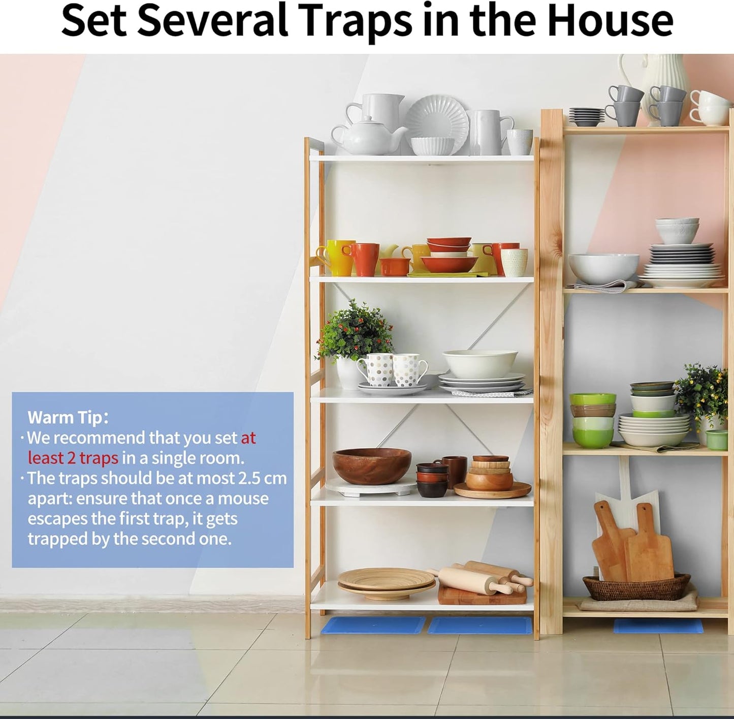 LULUCATCH Super Glue Traps 48 Pack for Mice & Snakes, Larger, Heavier Sticky Traps with Non-Toxic Glue. Sticky Mouse Traps Indoor, Easy to Set, Pet Safe Pest Control