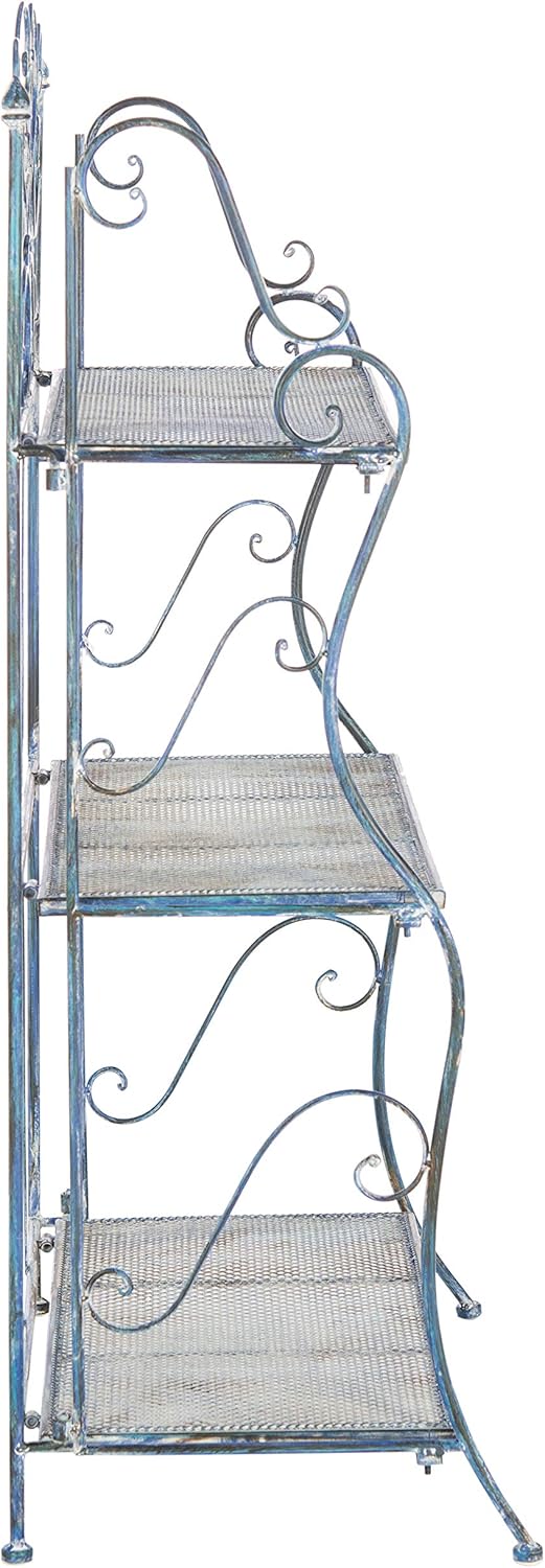 SAFAVIEH Outdoor Collection Torus Antique Blue 3-Tier Shelf (Fully Assembled)