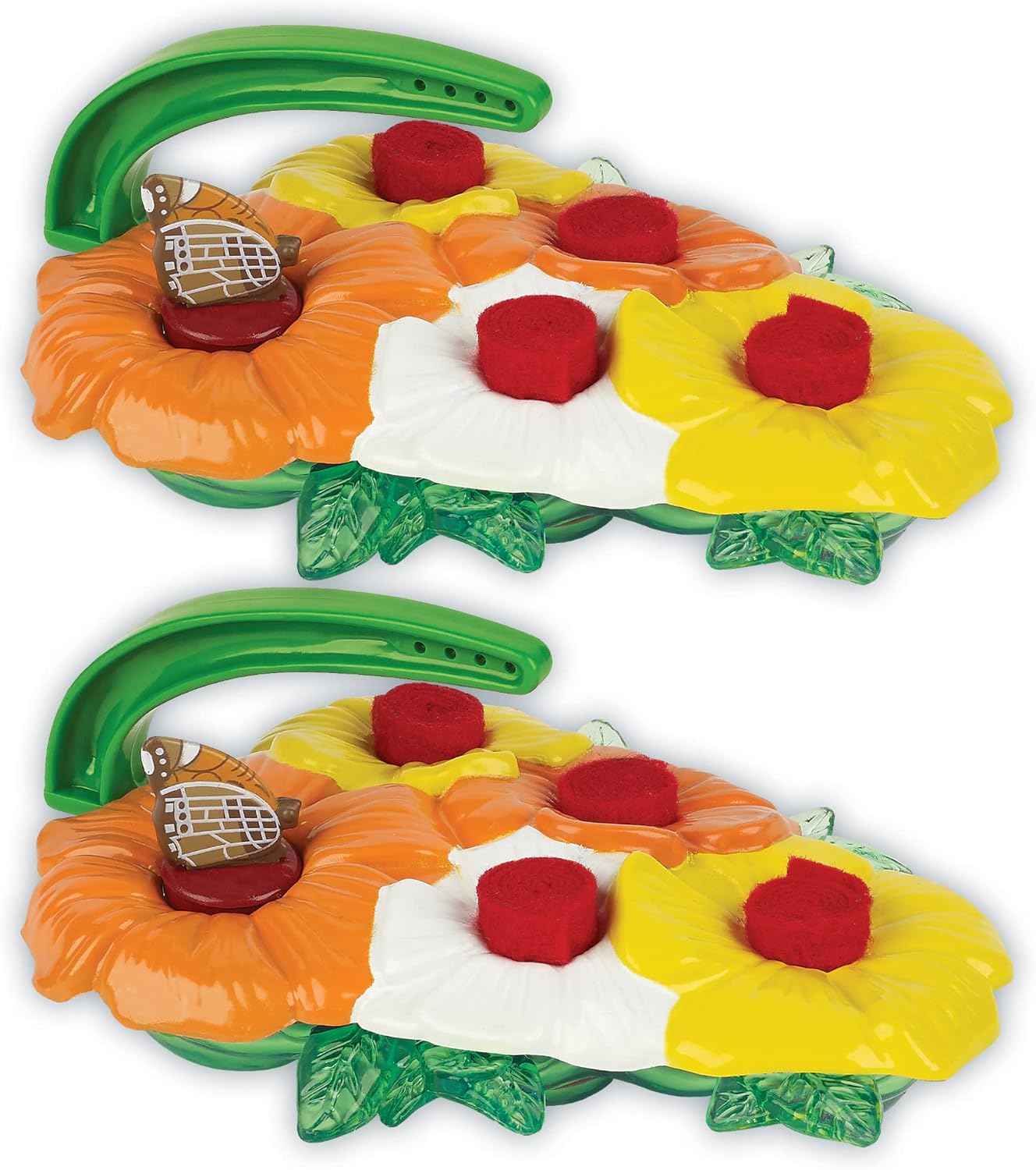 Deluxe Butterfly Feeder (Set of 2) – Outdoor Feeder – 4 Nectar Feeding Stations – Colorful Flowers Attract Butterflies to Your Garden