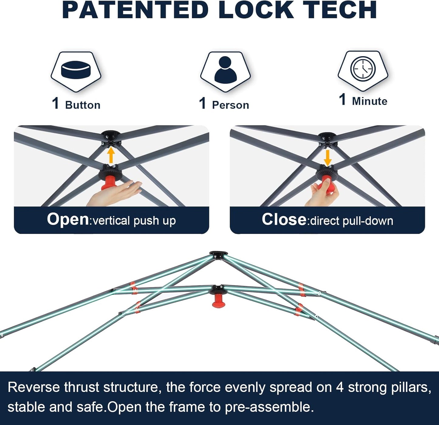 COOSHADE Pop Up Canopy Tent, 10x10 Easy Setup Instant Canopy Sun Shelter Beach Tent, Portable Sports, Black