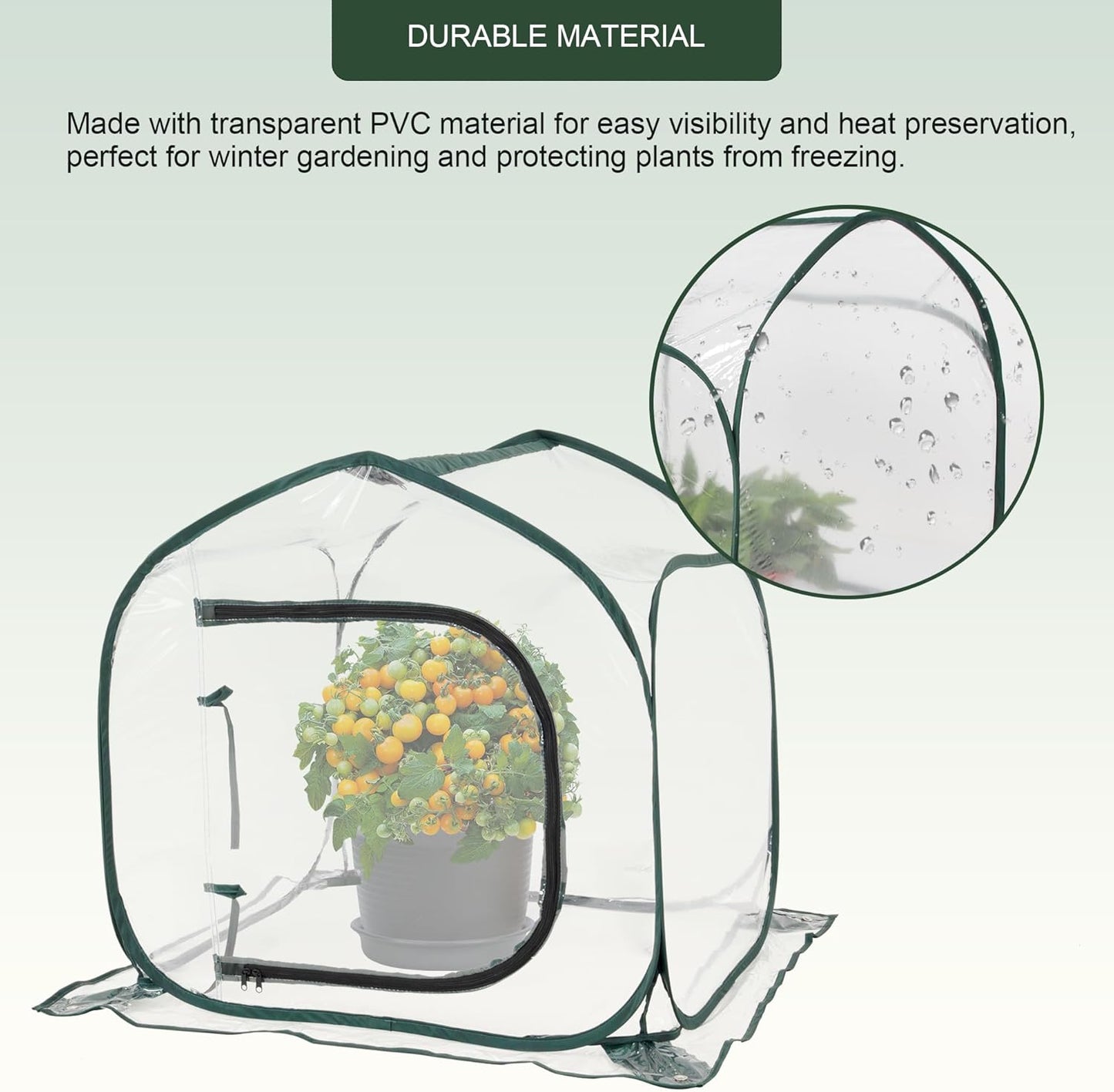 Mini Transparent Pop Up Greenhouse for Indoor and Outdoor Backyard Gardens - Portable Large Space and Durable