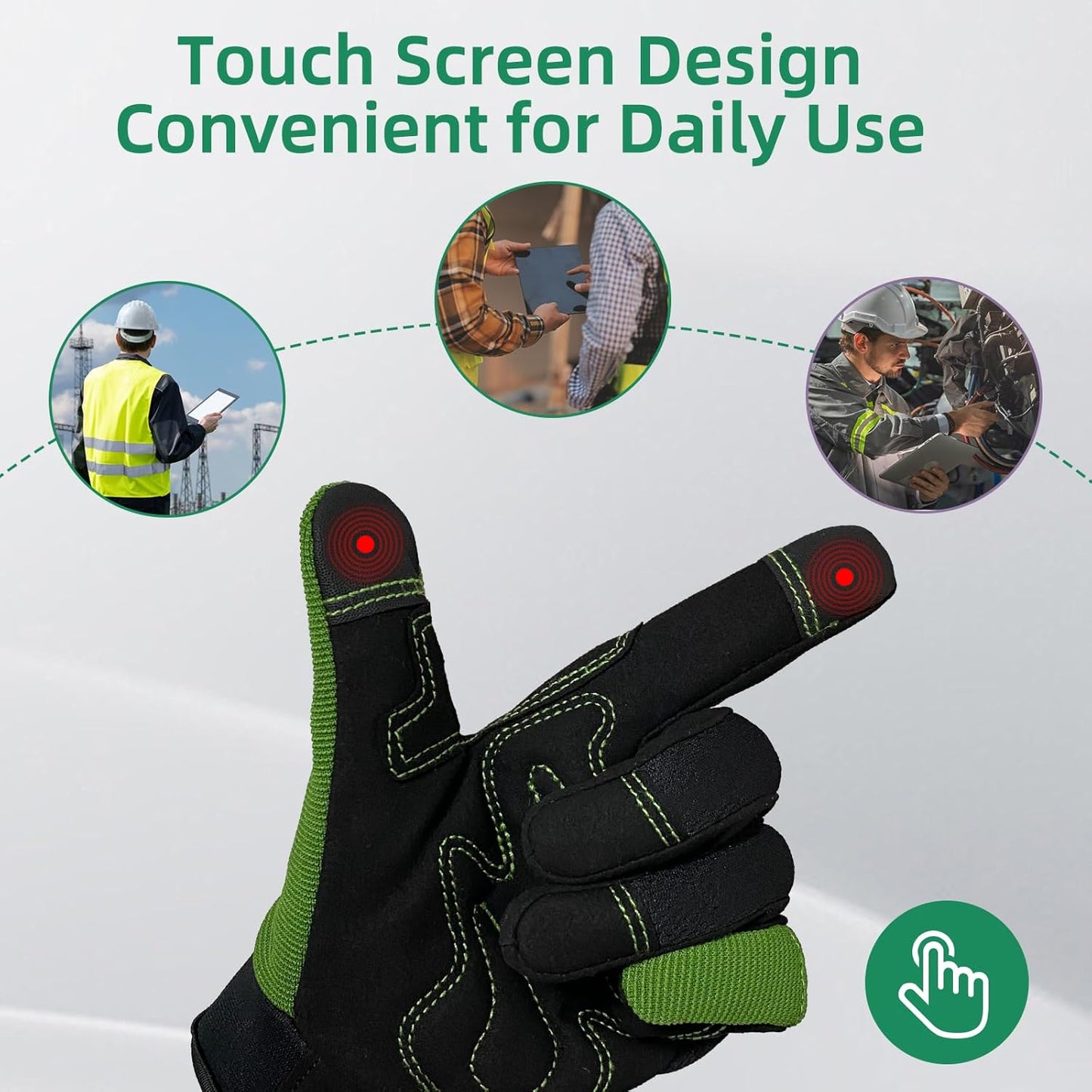 Synthetic Leather Spandex Mechanic Thorn Proof & Puncture Resistant Working Gloves with Touchscreen Support - Safety Work and Gardening Gloves for Men and Women