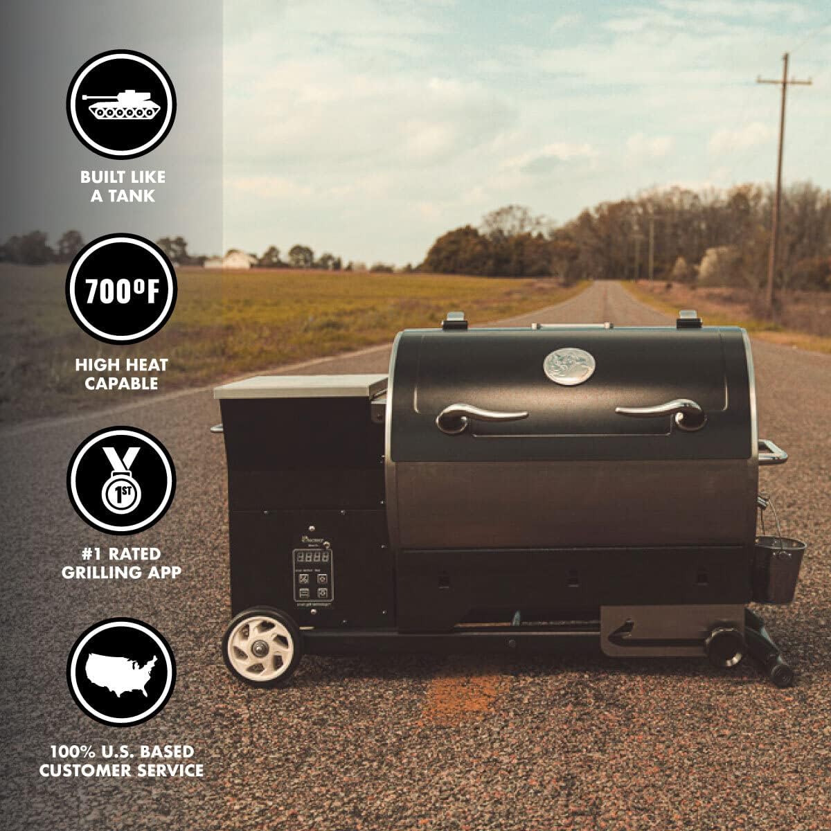 recteq Pellet Grill - Road Warrior 340 + BBQ Master Bundle, Portable Electric Pellet Smoker Grill, BBQ, Wood Pellets, Sear, Smoke, and More